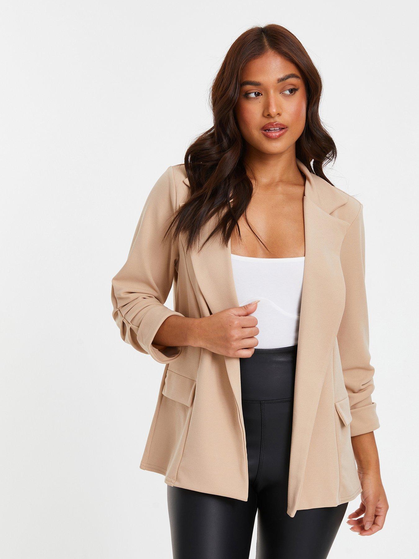 Quiz Petite Stone Ruched Sleeve Blazer very