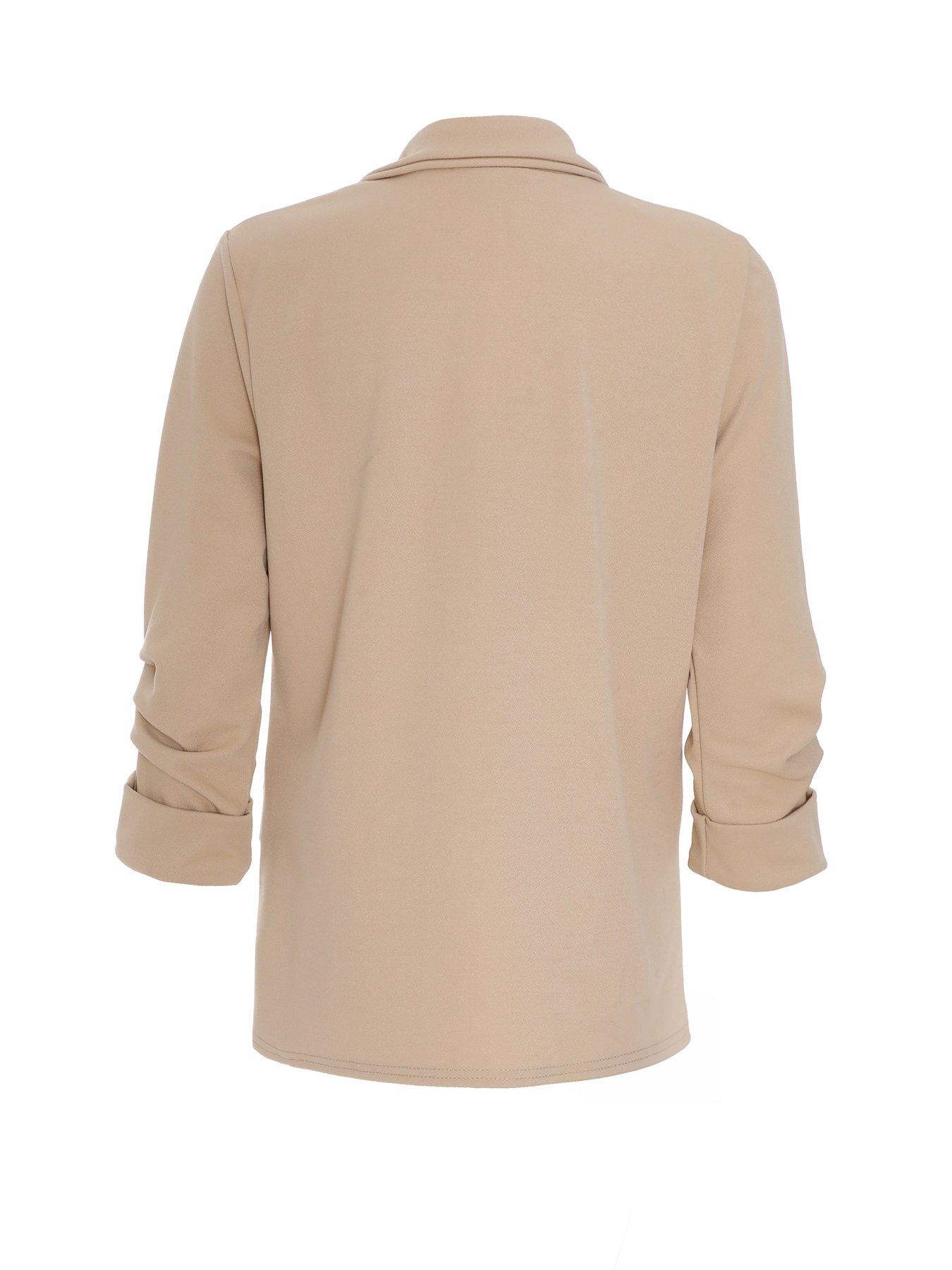 Image 5 of 6 of Quiz Petite Stone Ruched Sleeve Blazer