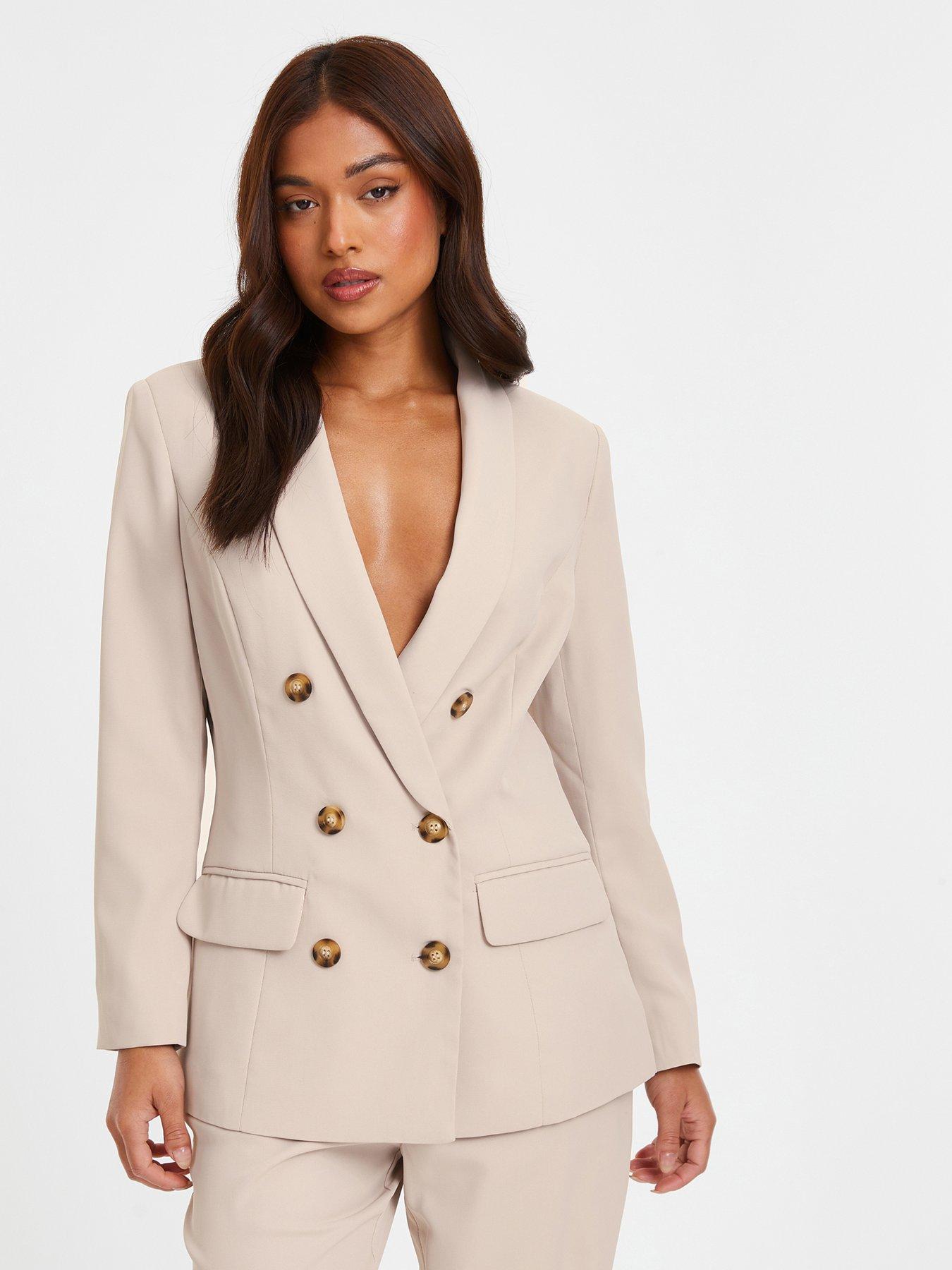 Quiz Petite Stone Tailored Blazer | Very.co.uk