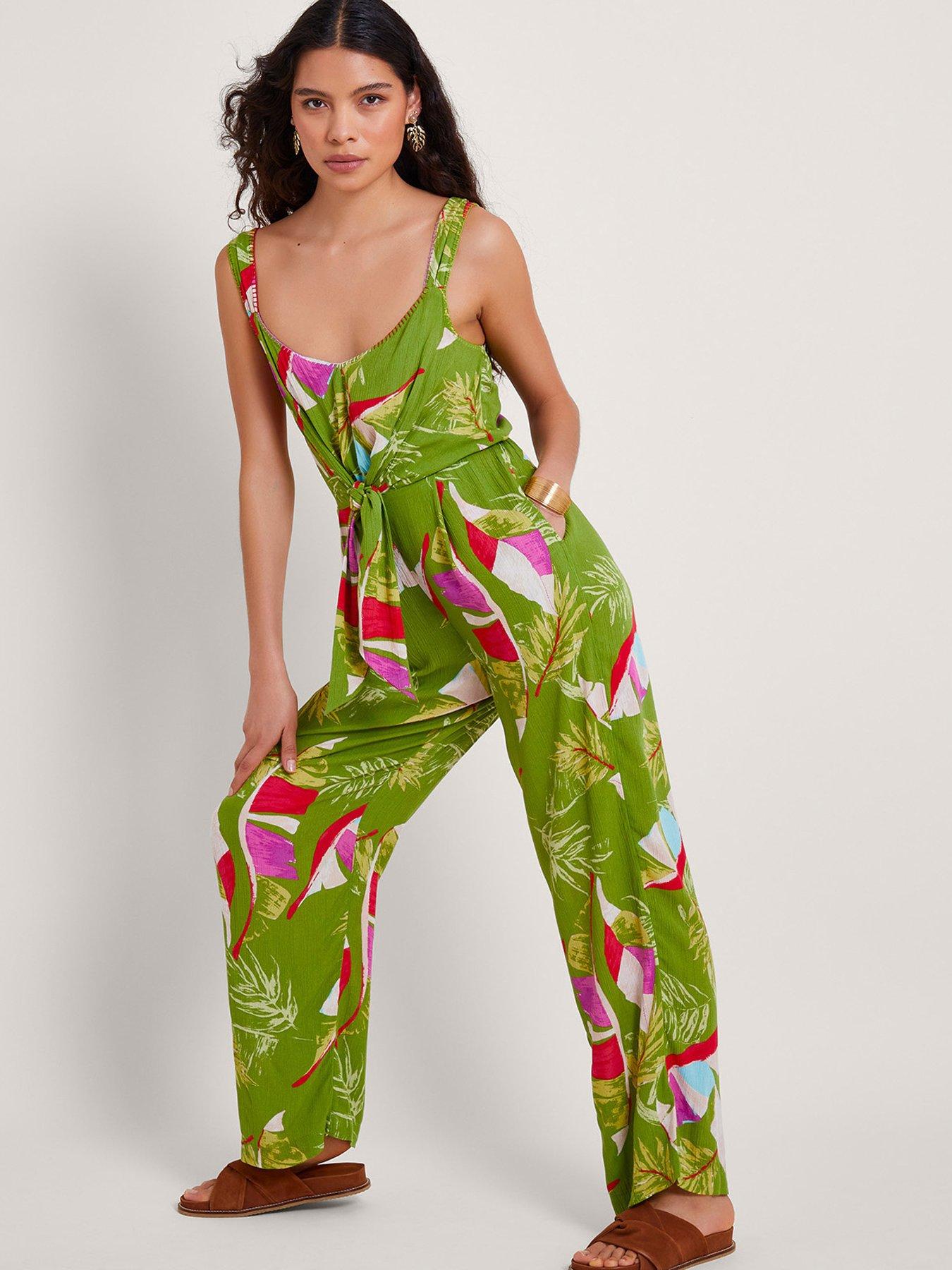 Image 1 of 5 of Monsoon Amina Jumpsuit - Green