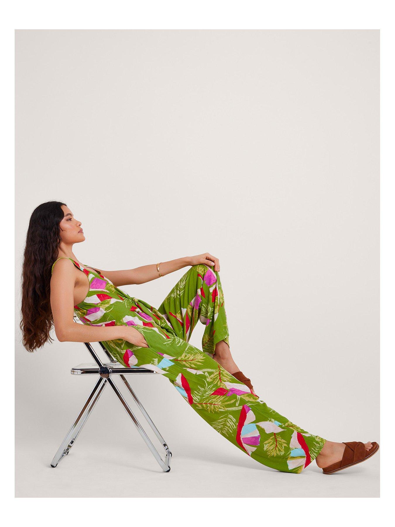 Image 4 of 5 of Monsoon Amina Jumpsuit - Green