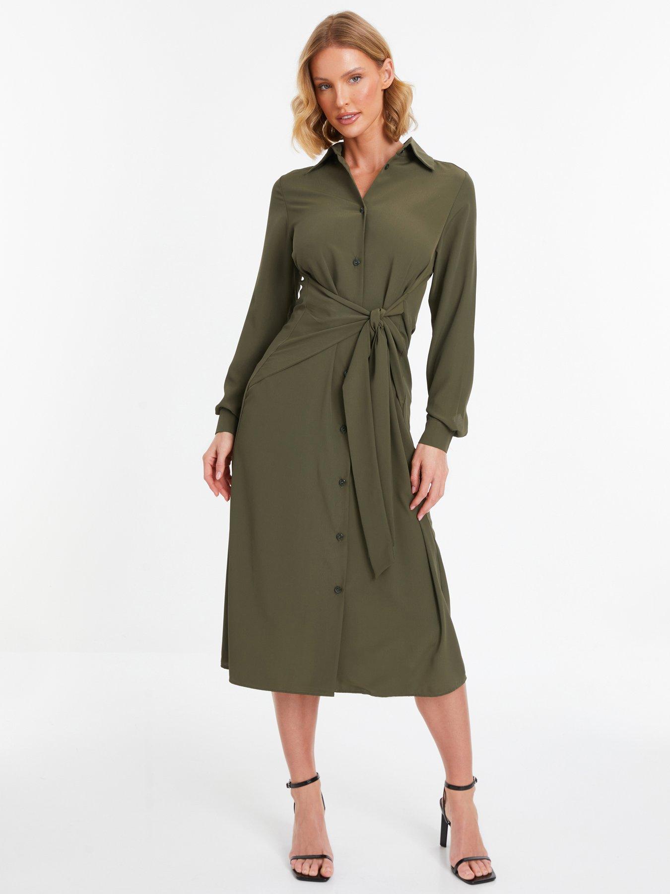 Quiz khaki dress best sale