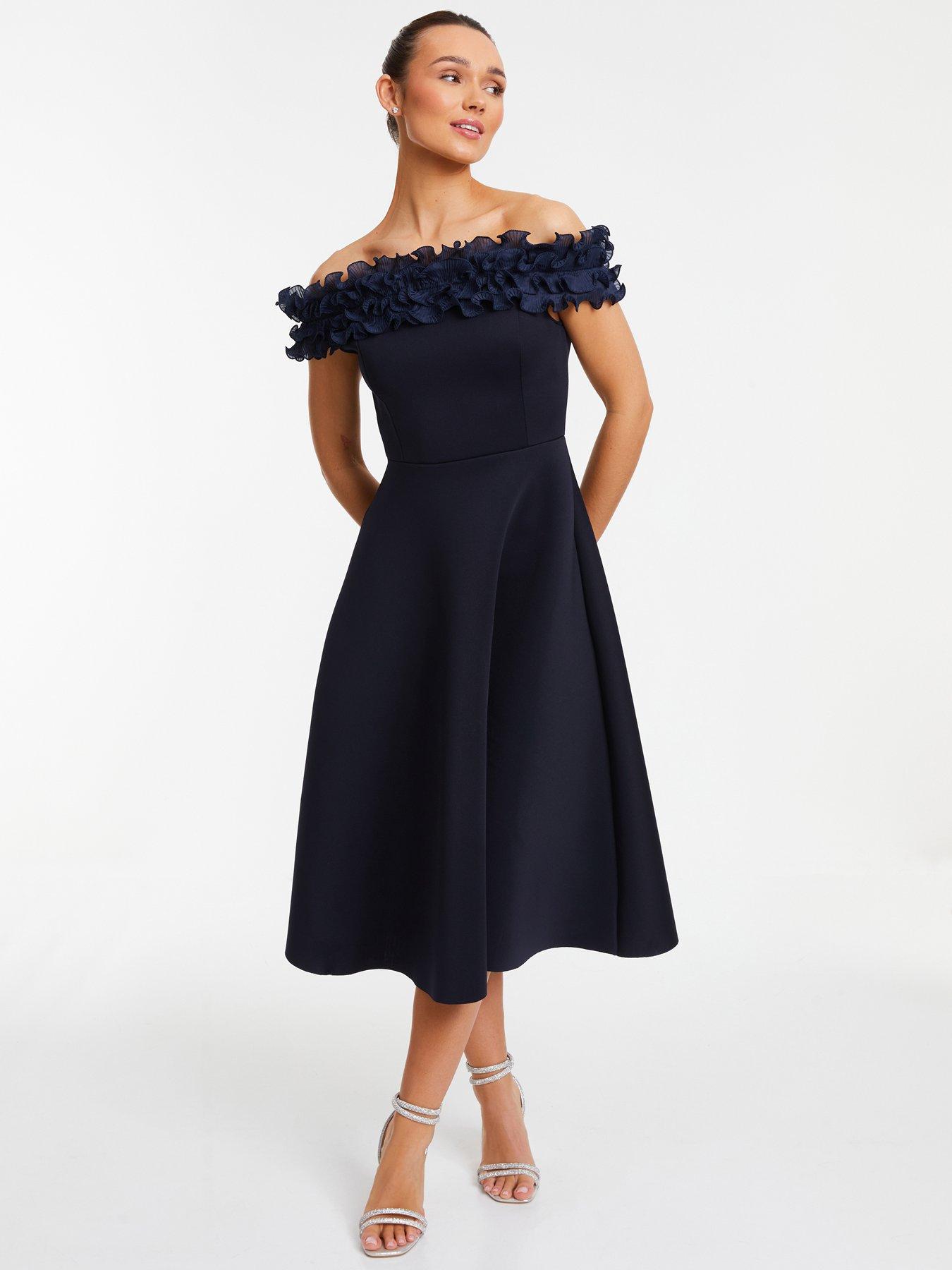 Navy bardot dress outlet next