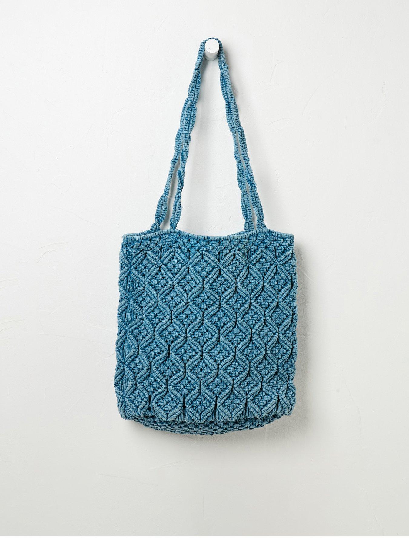 Raela Macrame Shopper Bag Blue