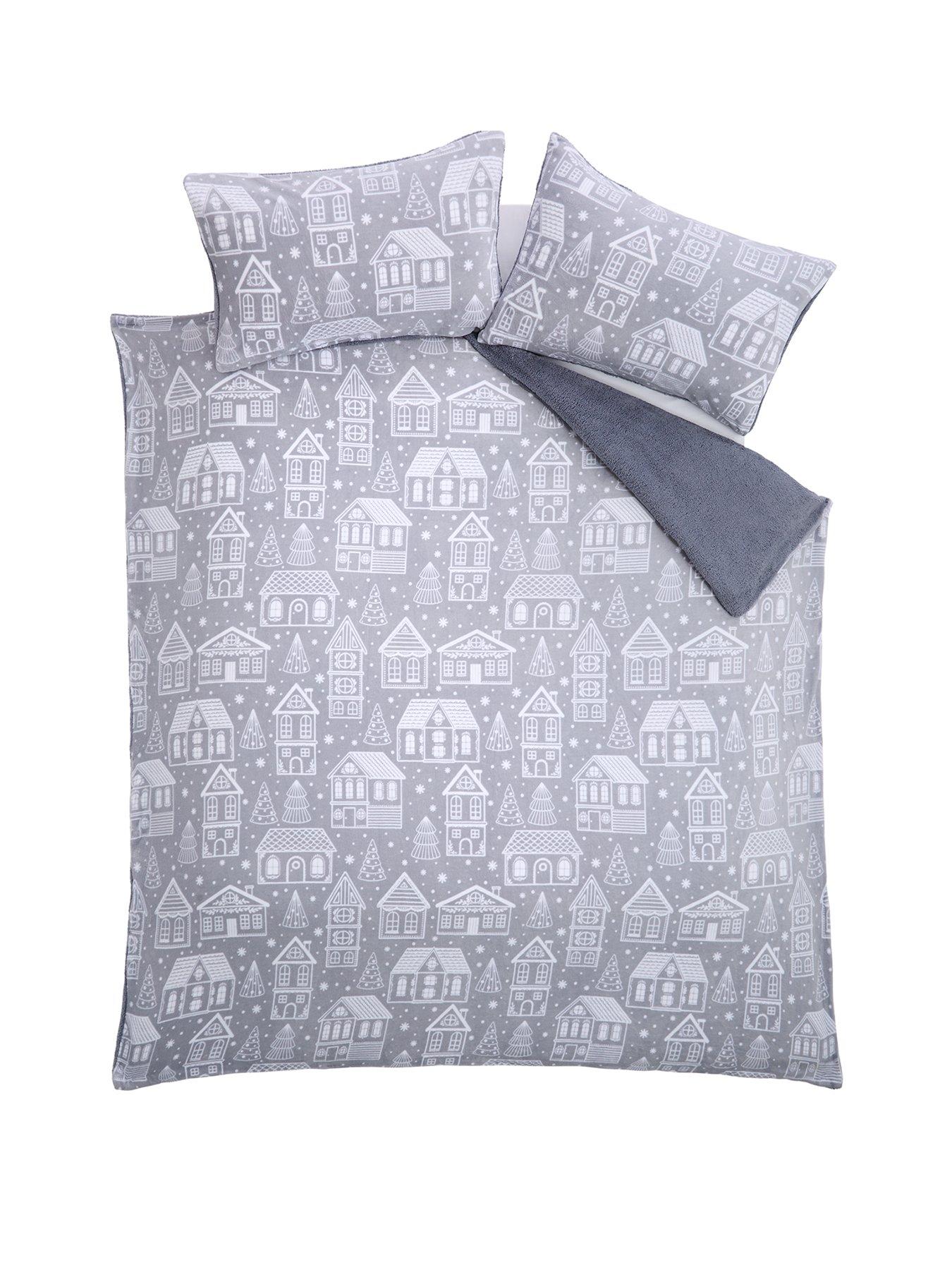 Image 2 of 5 of Very Home Nordic Christmas House Fleece Duvet Cover Set