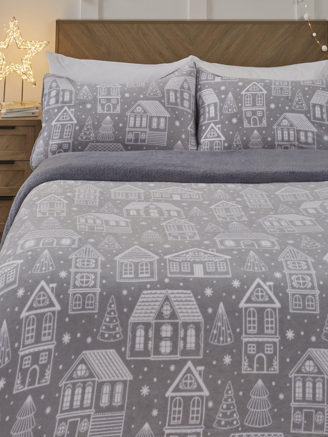 Image 3 of 5 of Very Home Nordic Christmas House Fleece Duvet Cover Set