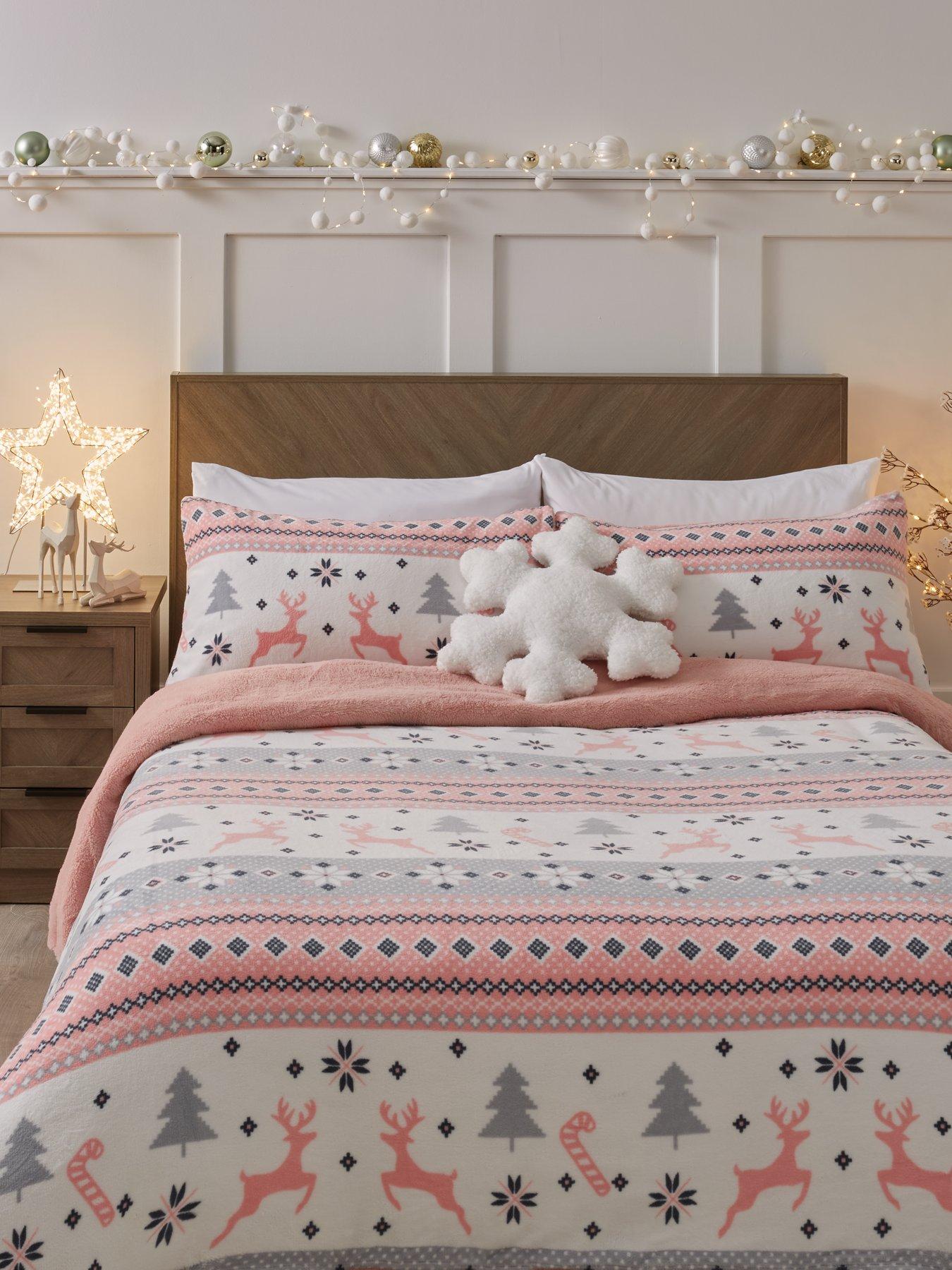 undefined Christmas Fairisle Blush Duvet Cover Set