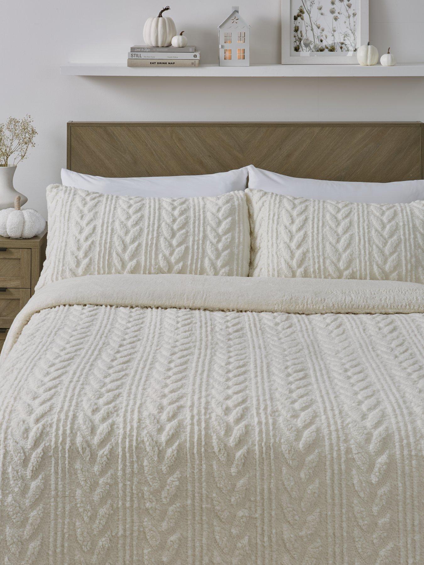 Cosy Cable Knit Fleece Duvet Cover Set