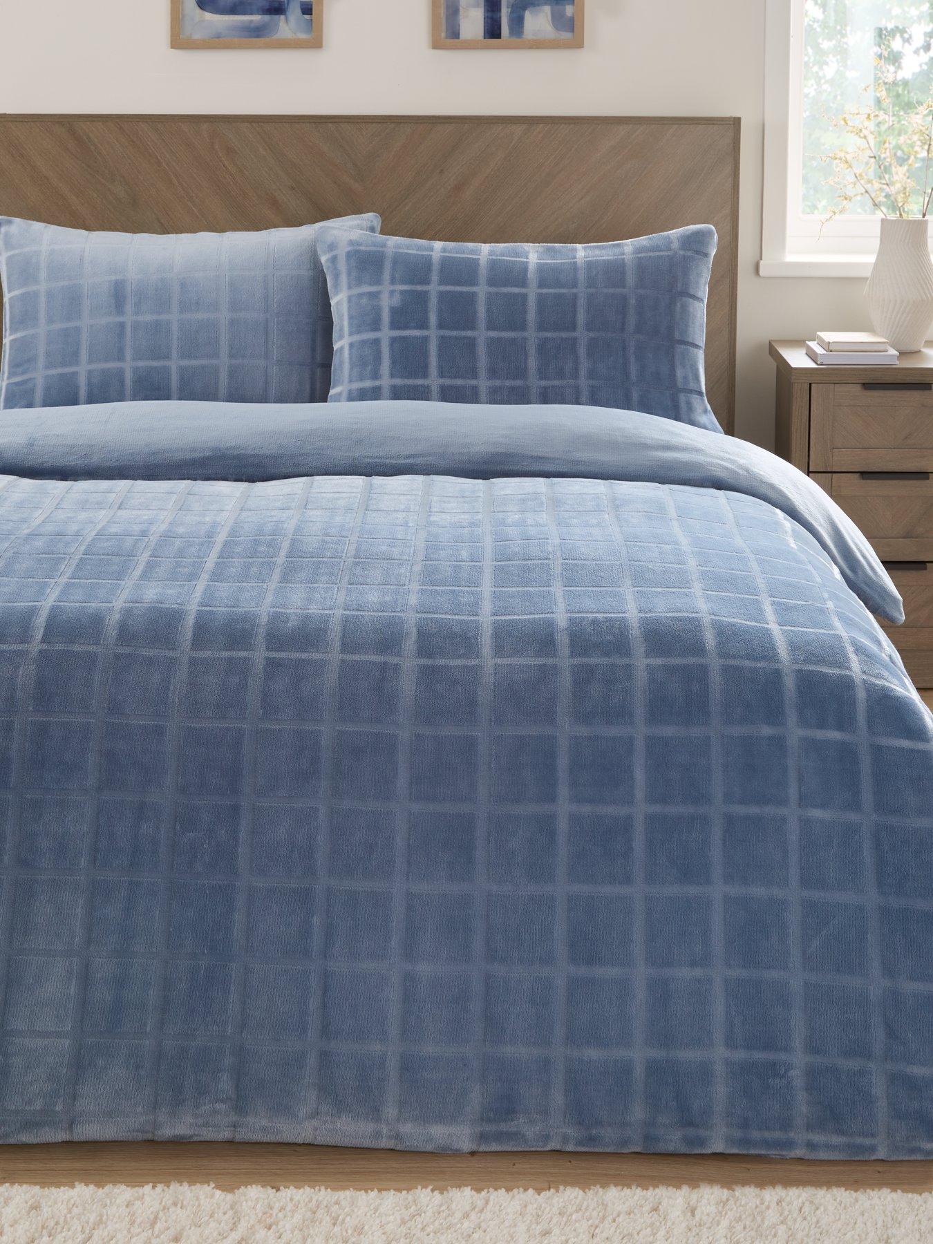 undefined Check Fleece Duvet Cover Set