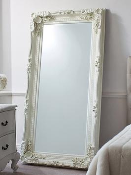 Product photograph of Gallery Carved Louis Leaner Mirror - Cream from very.co.uk
