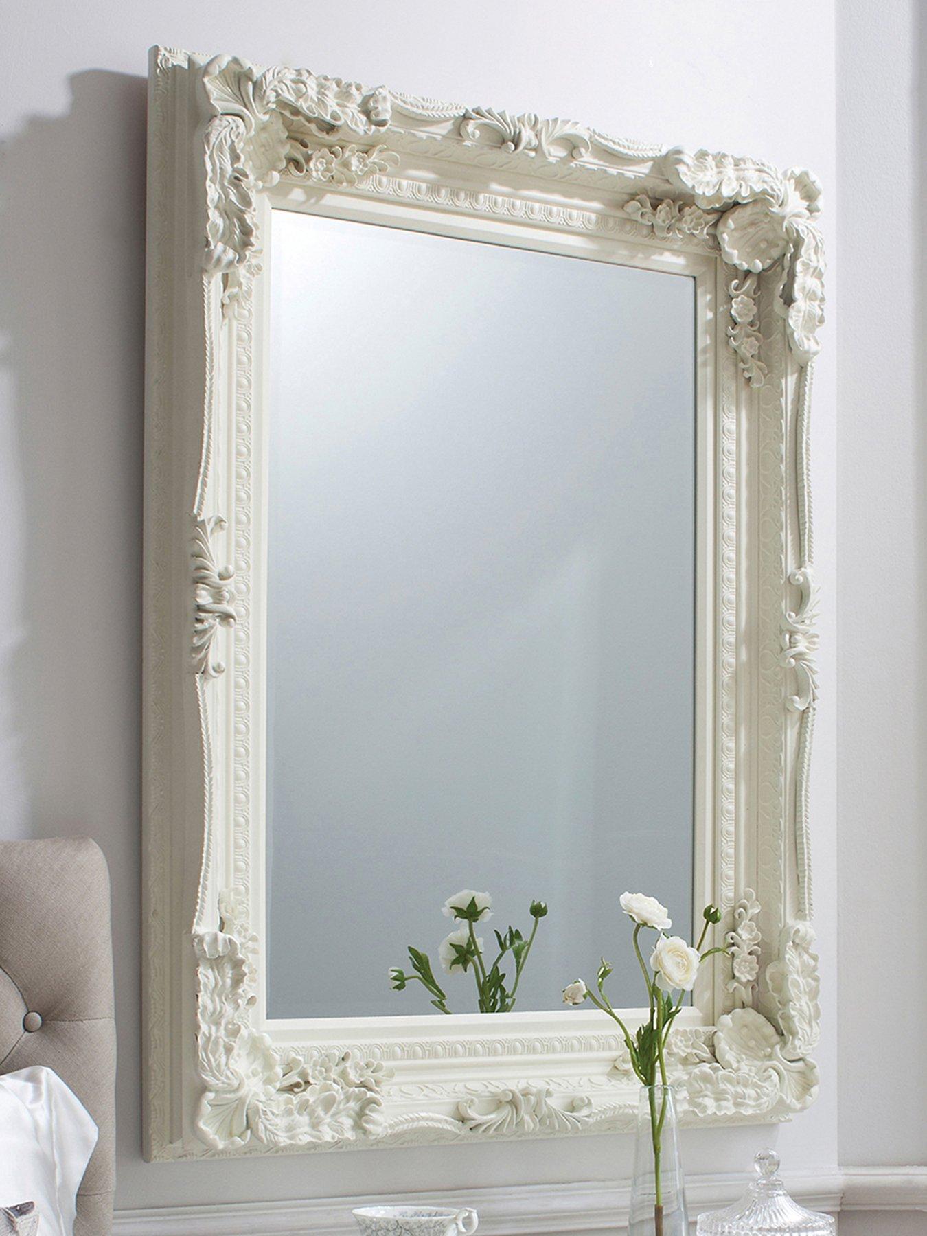 Product photograph of Gallery Carved Louis Mirror - Cream from very.co.uk