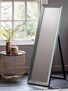 Product photograph of Gallery Luna Cheval Mirror In Silver from very.co.uk