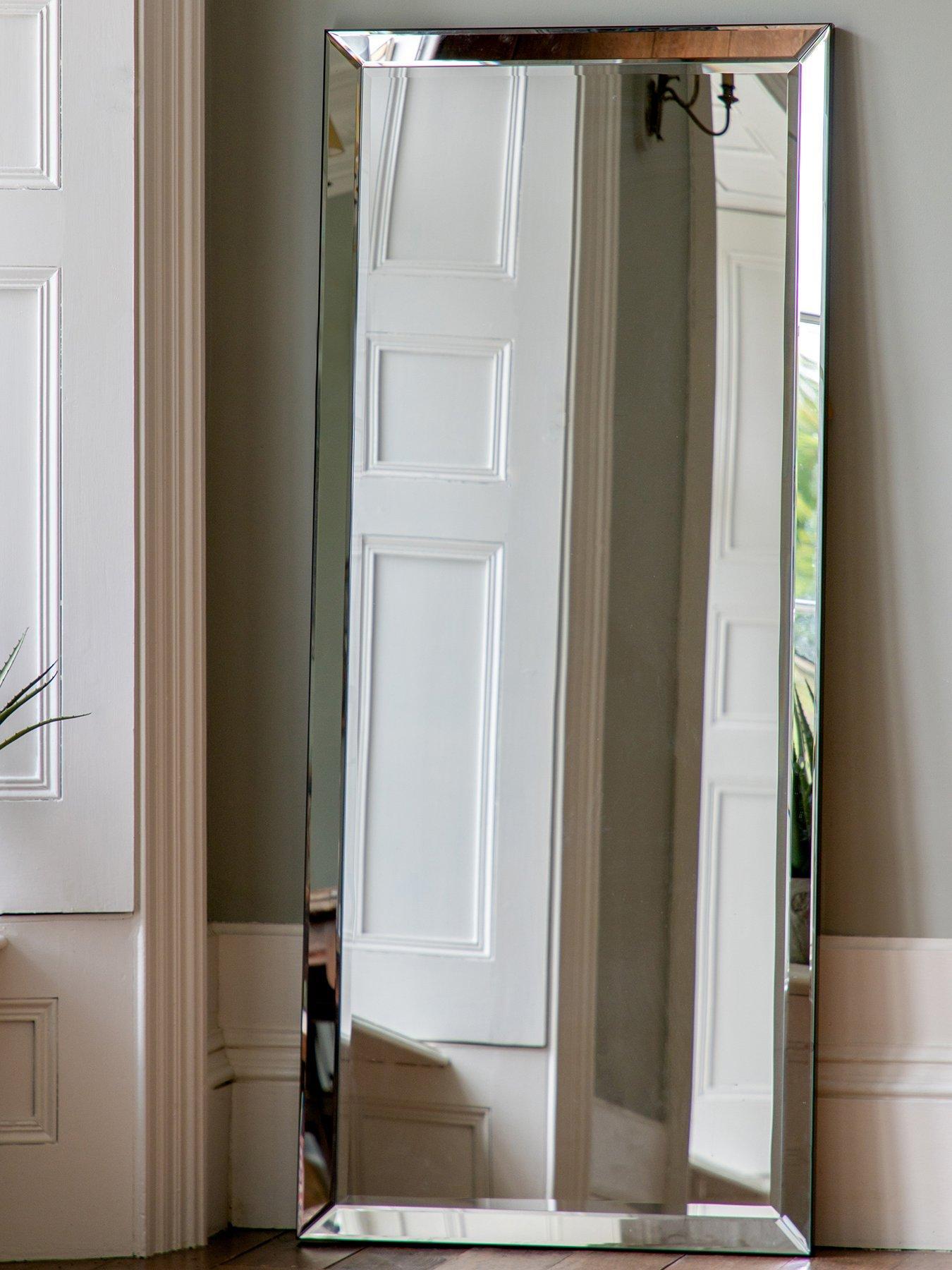 Product photograph of Gallery Luna Leaner Mirror In Silver from very.co.uk