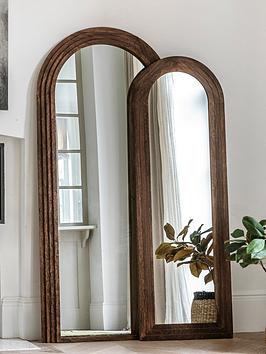 Product photograph of Gallery Beaufort Dark Wood Leaner Mirror from very.co.uk