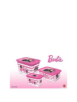 Product photograph of Barbie Set Of 3 Storage Boxes from very.co.uk