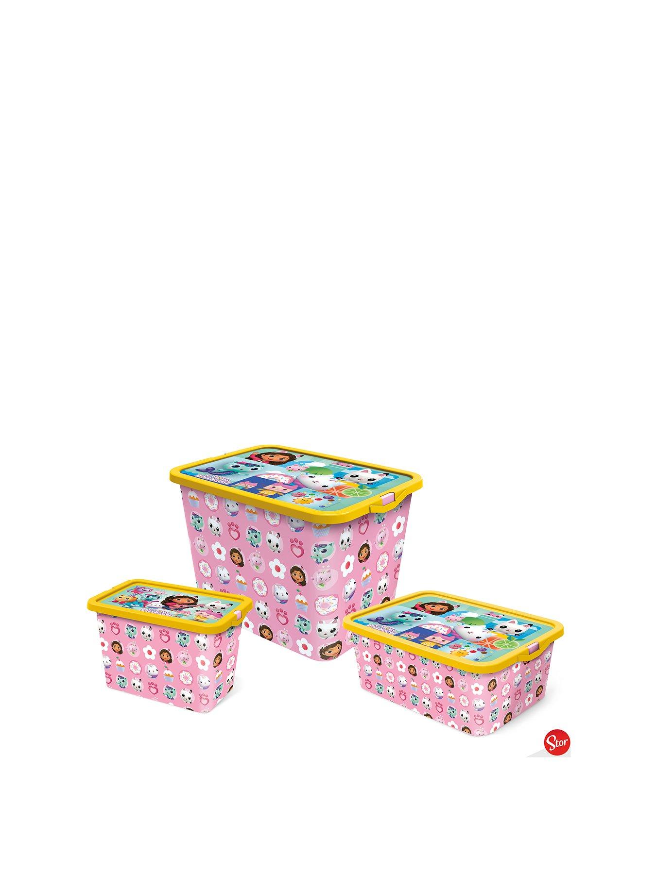 Product photograph of Gabby S Dollhouse Set Of 3 Storage Boxes from very.co.uk