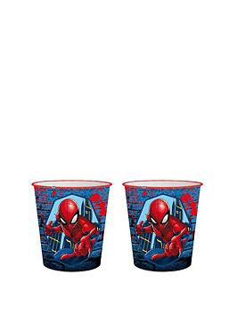 Product photograph of Spiderman Set Of 2 Children S Bins from very.co.uk