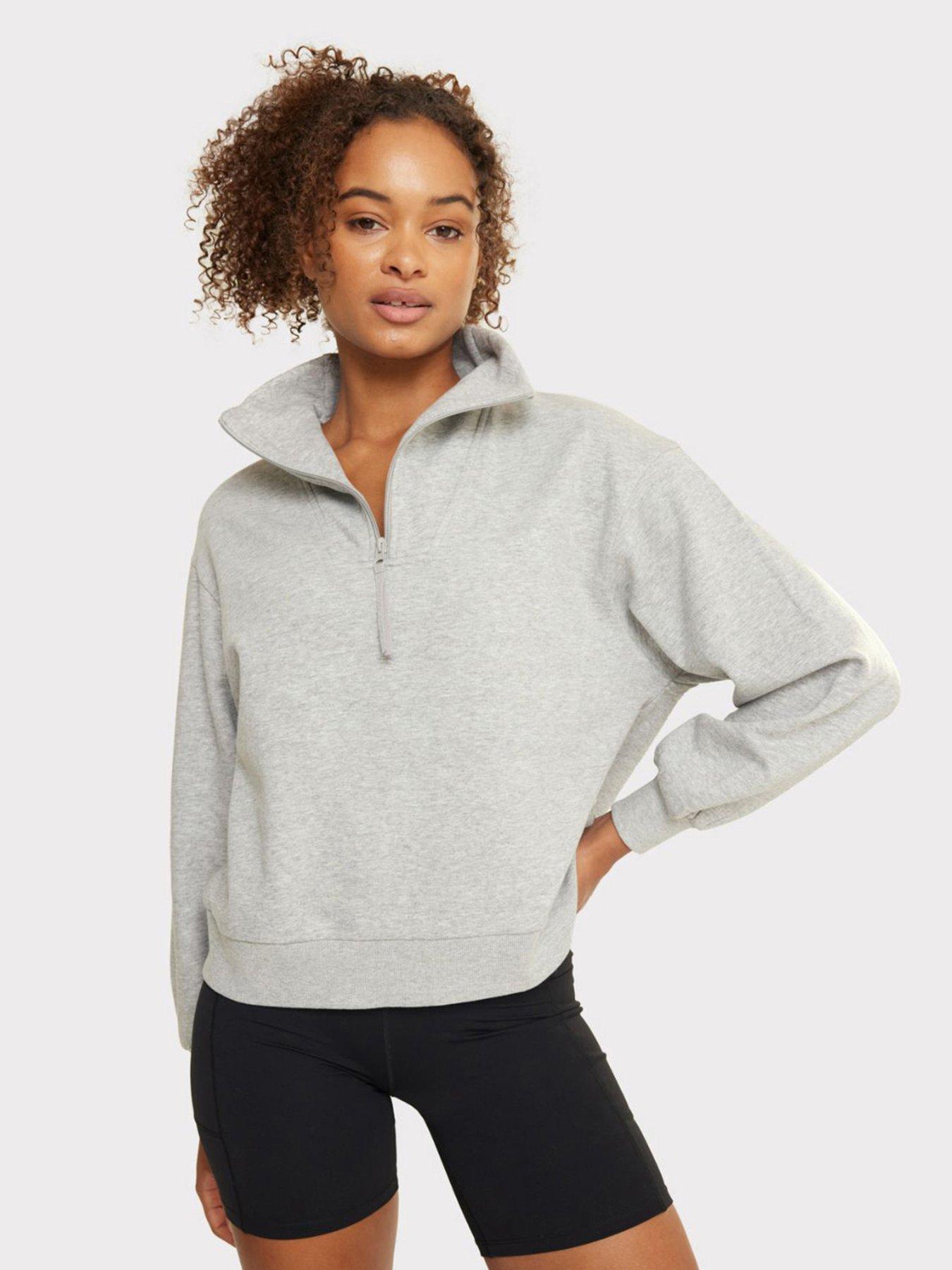 CHELSEA PEERS Grey Quarter-Zip Sweatshirt - Grey | Very.co.uk