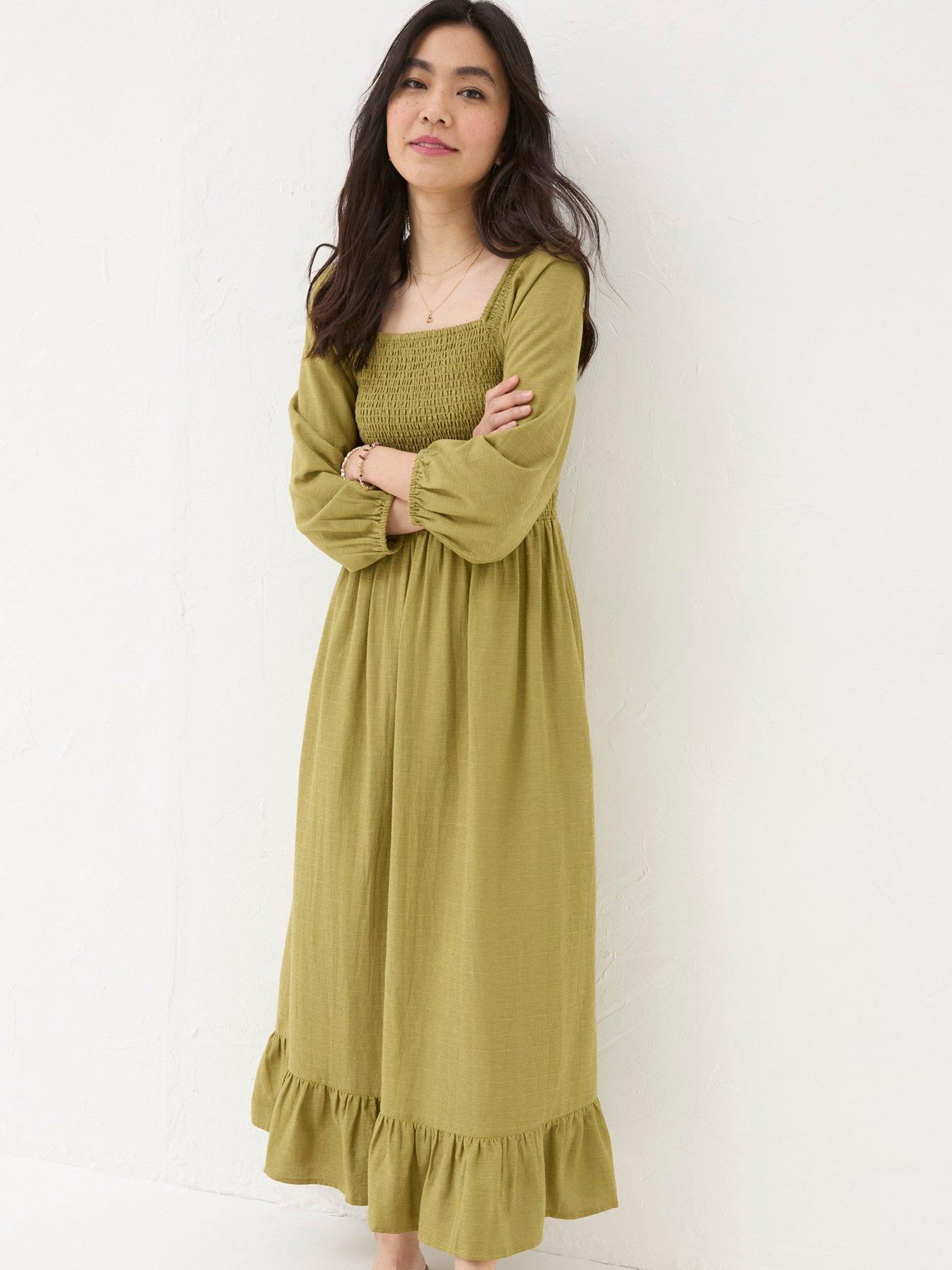 FatFace Adele Midi Dress Green Very