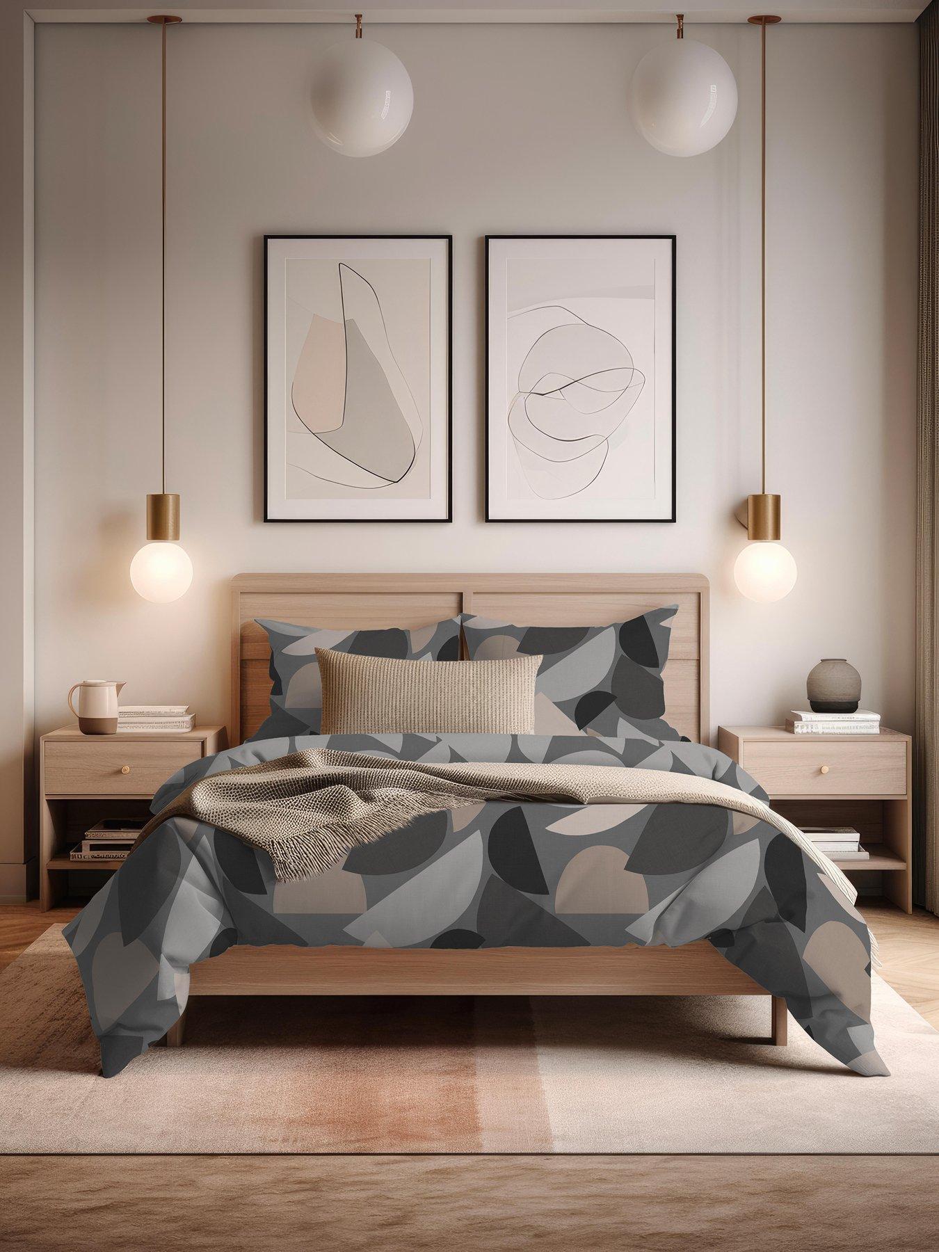 Product photograph of Copenhagen Home Bodie Duvet Cover Set - Charcoal from very.co.uk