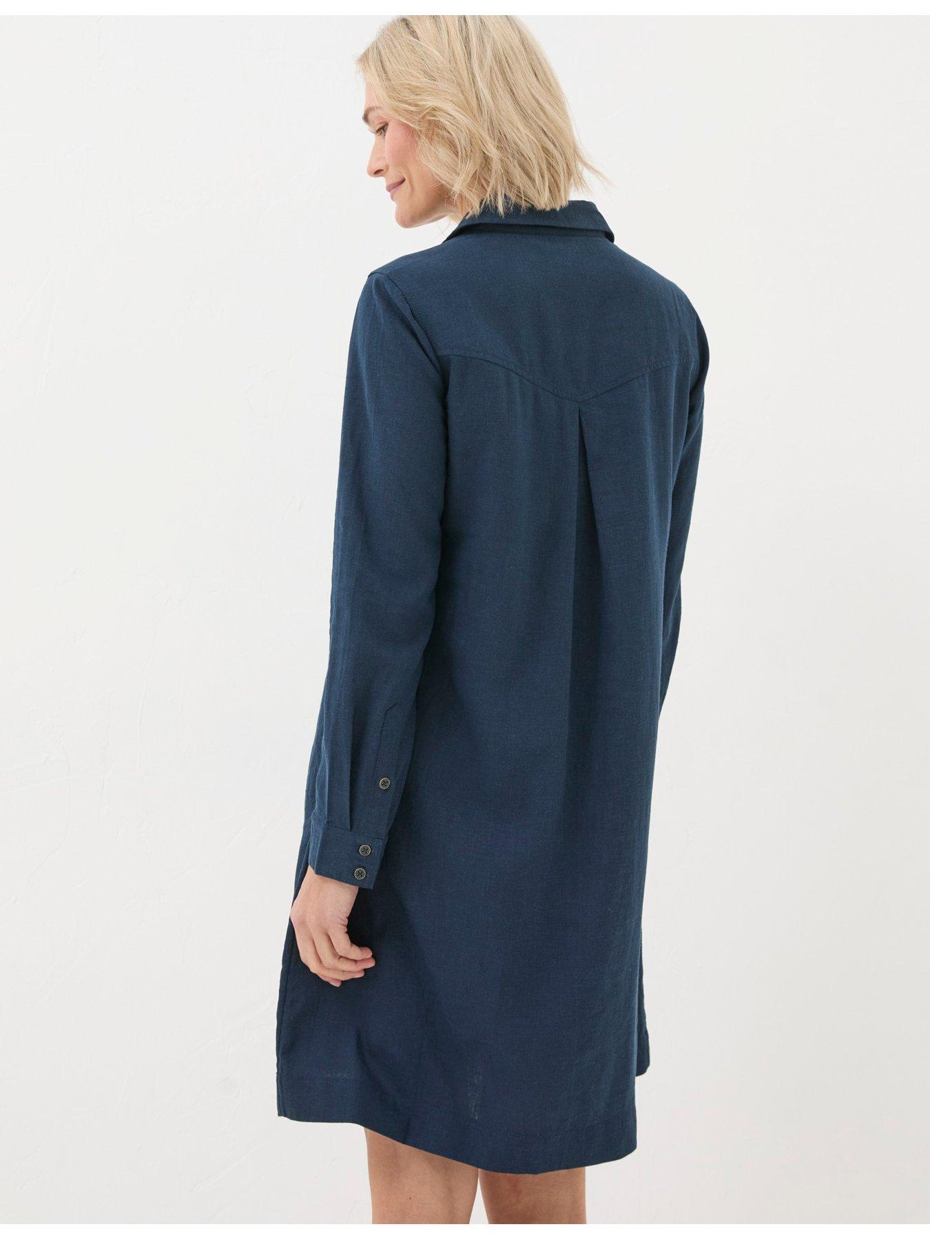 FatFace Mina Linen Blend Tunic Dress Navy Very