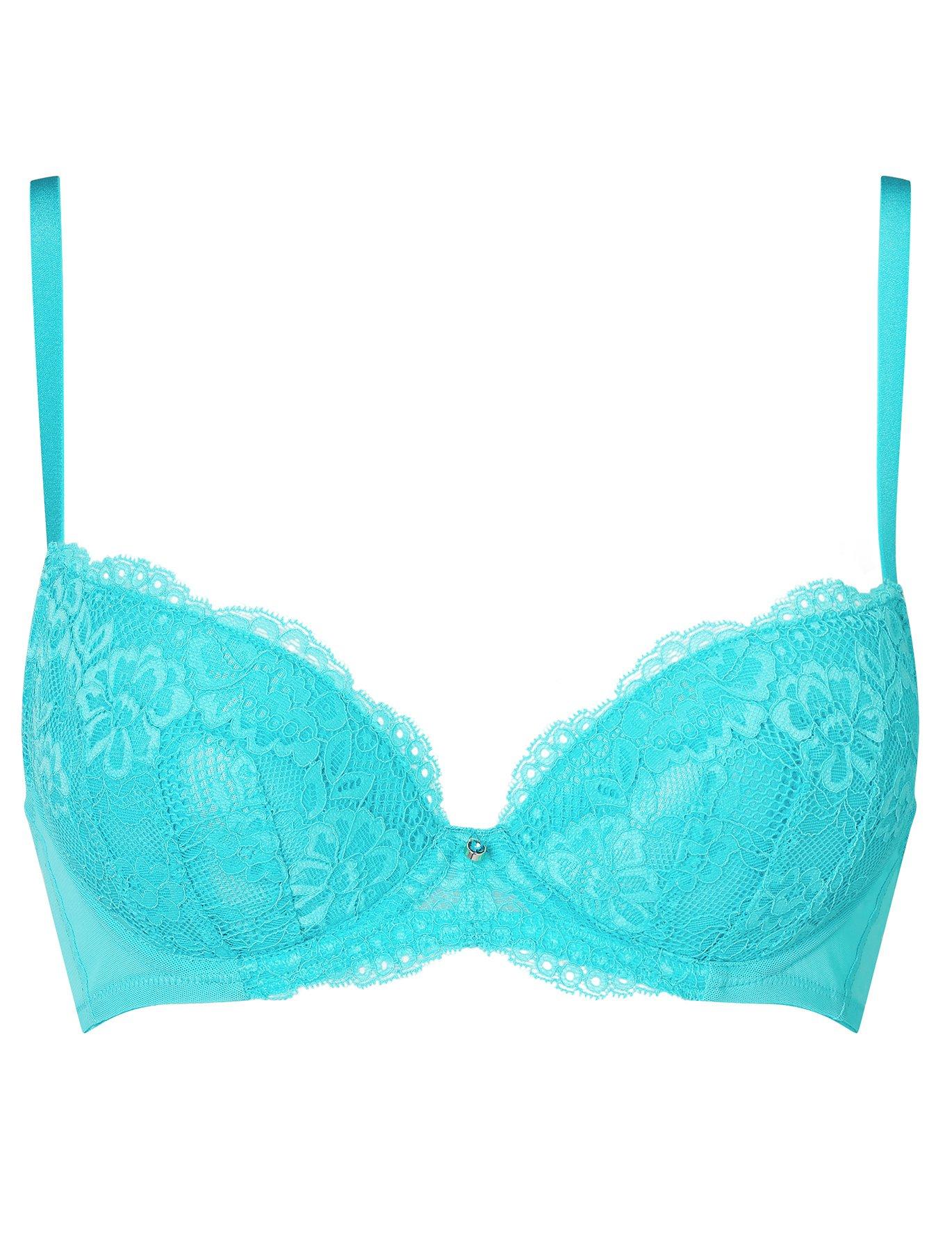 Ann Summers Bras Sexy Lace Planet Padded Plunge Bra - Aqua | Very.co.uk