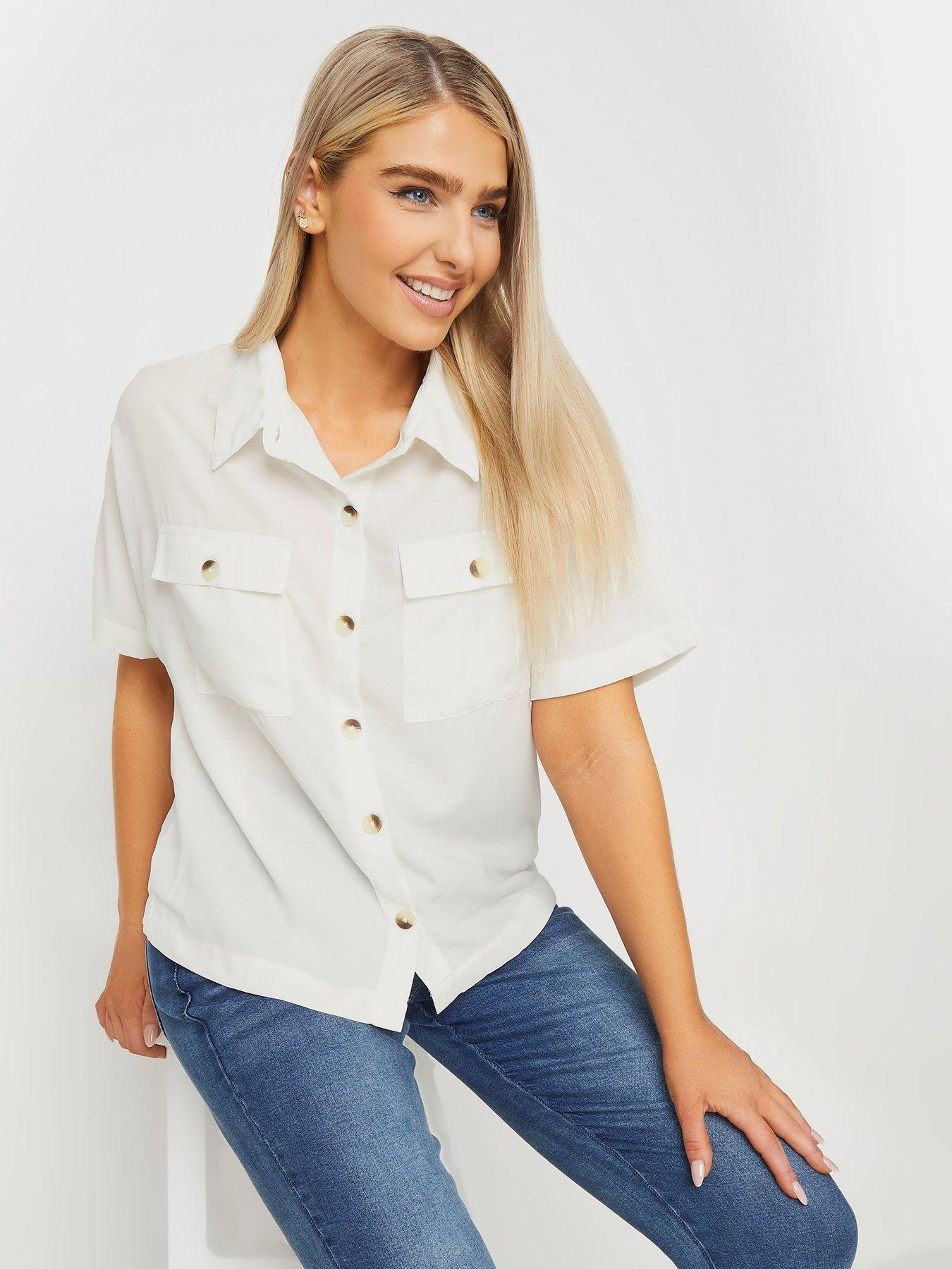 undefined Ivory Short Sleeve Utility Shirt