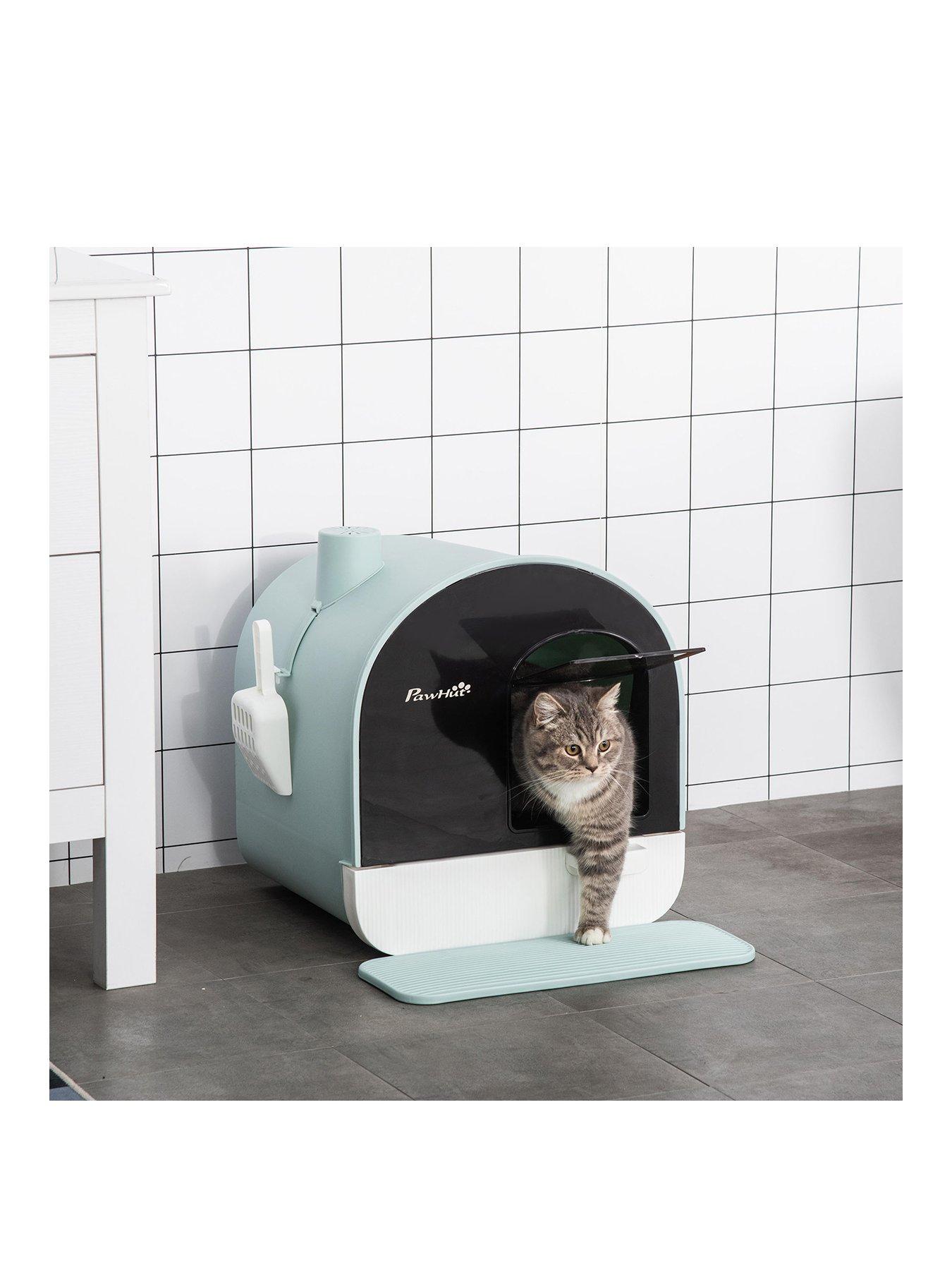 PawHut Cat Litter Box with Hood Scoop Filter Flap Door, 43x44x47 cm, Green