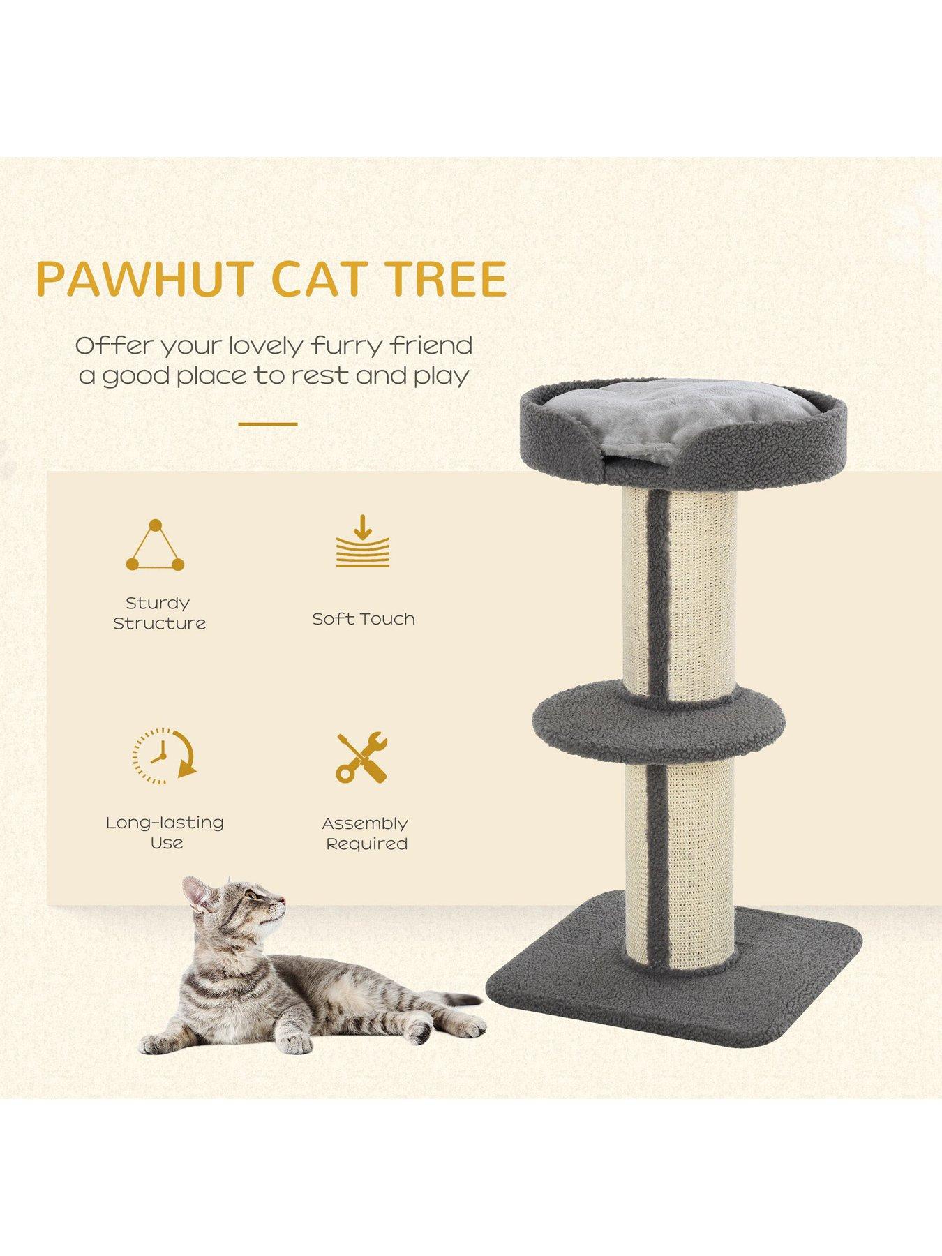 Image 4 of 6 of PawHut 91cm Cat Tree with Sisal Scratching Post Grey