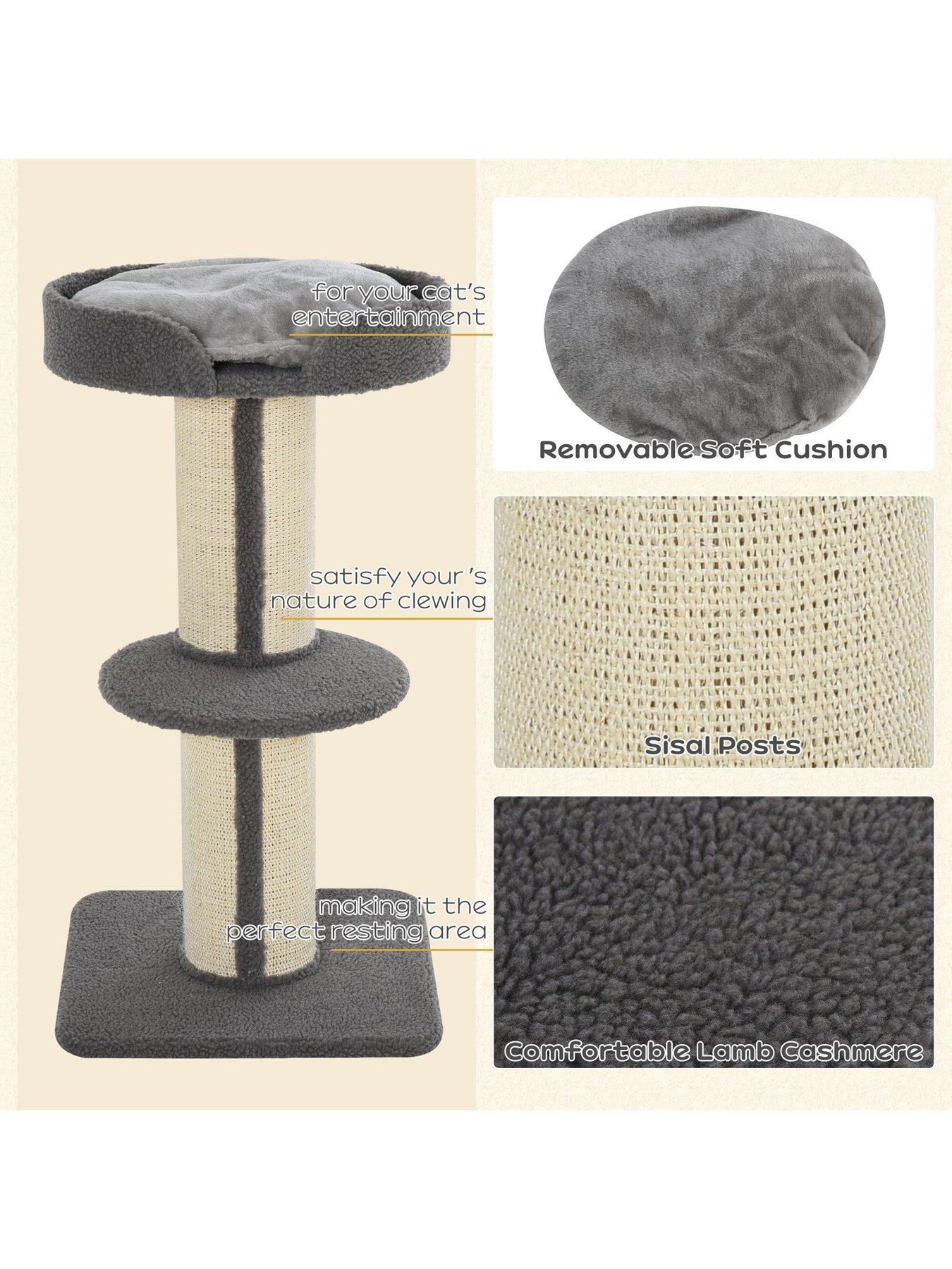 Image 5 of 6 of PawHut 91cm Cat Tree with Sisal Scratching Post Grey