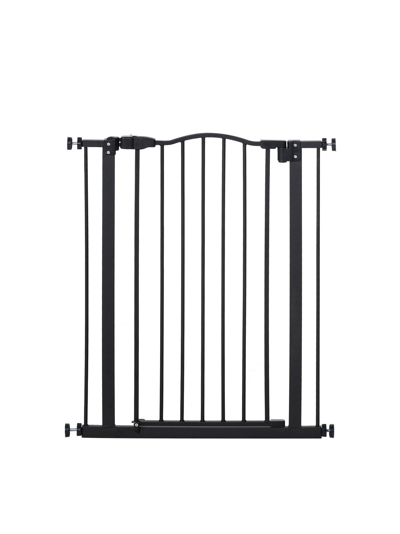 pawhut-dog-gate-pressure-fit-94cm-extra-tall-74-80cm-wide--black