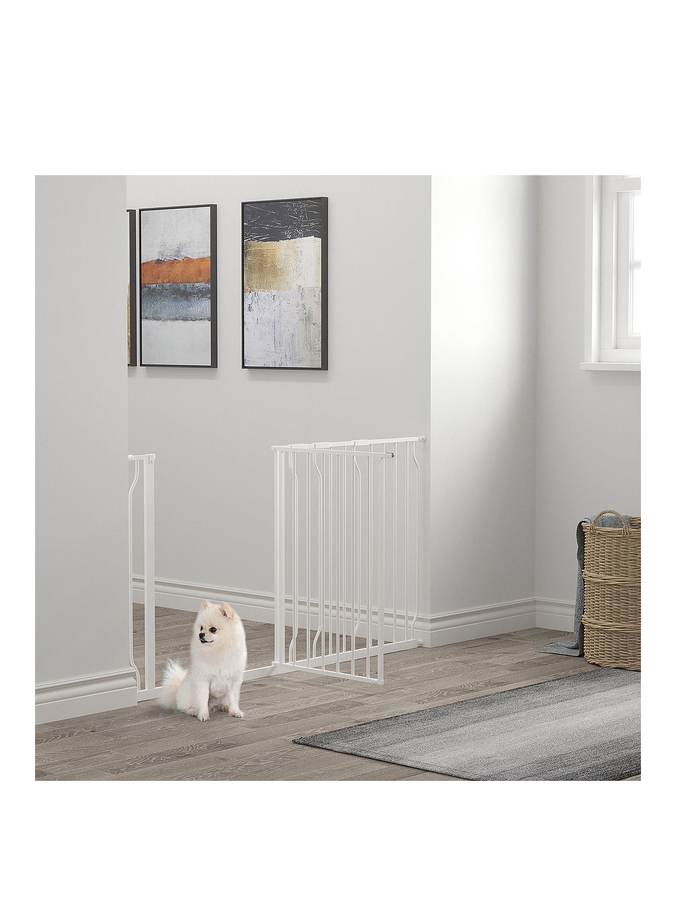 PawHut Pressure Fit Dog Gate 76H x 75-145W cm - White