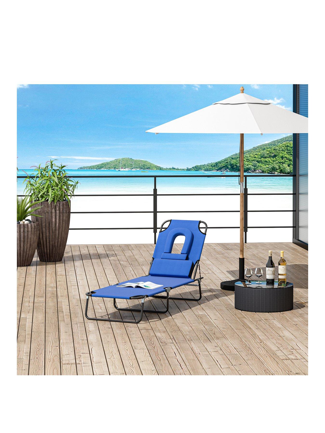 Product photograph of Outsunny Sun Lounger Massage-style - Blue from very.co.uk