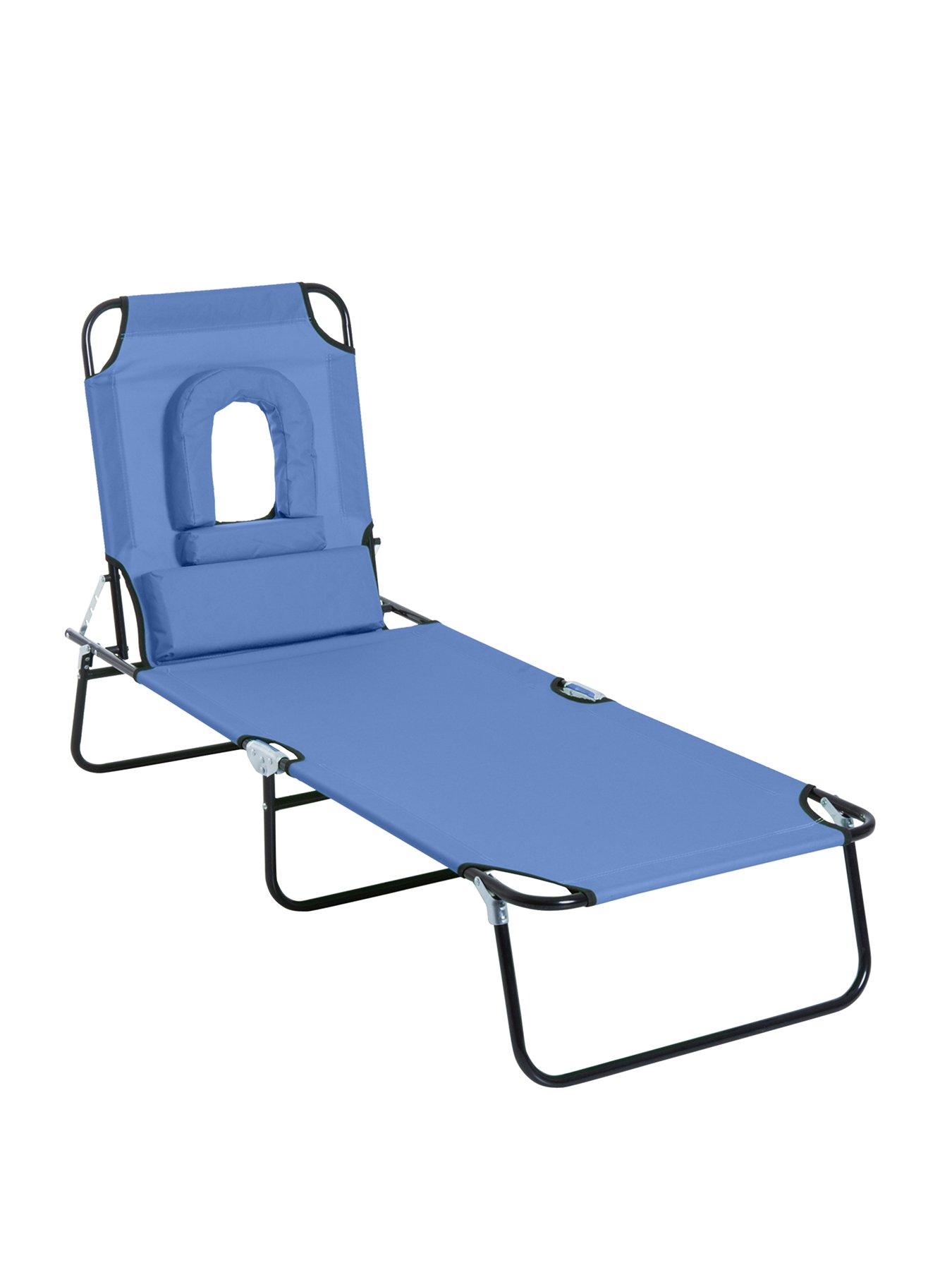 Image 2 of 6 of OutSunny Sun Lounger (Massage-Style) - Blue