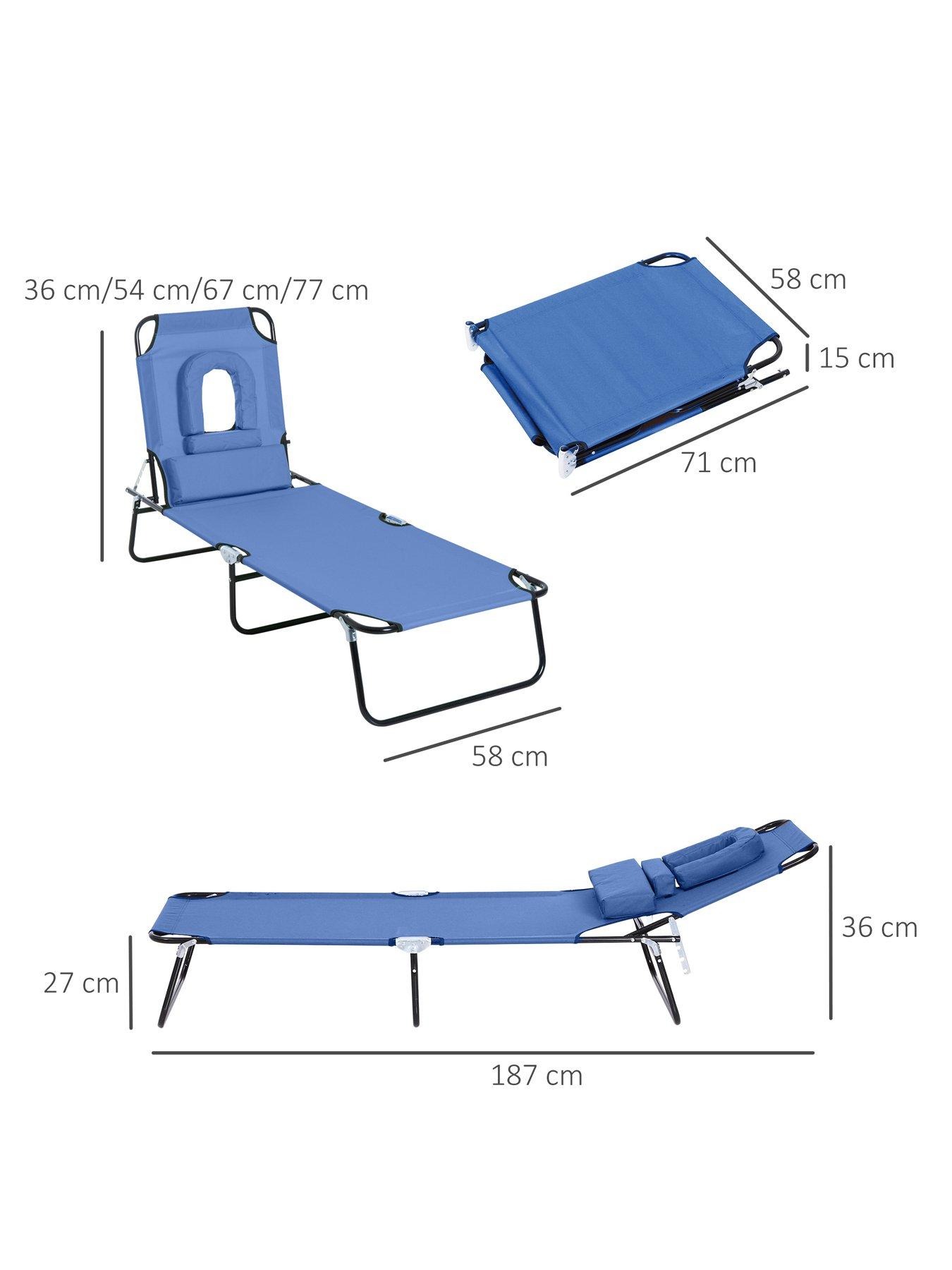Image 3 of 6 of OutSunny Sun Lounger (Massage-Style) - Blue