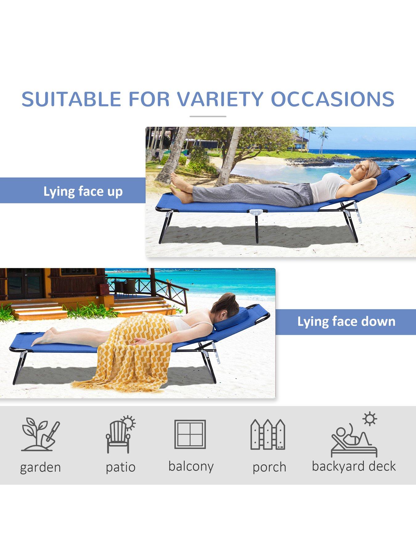 Image 5 of 6 of OutSunny Sun Lounger (Massage-Style) - Blue