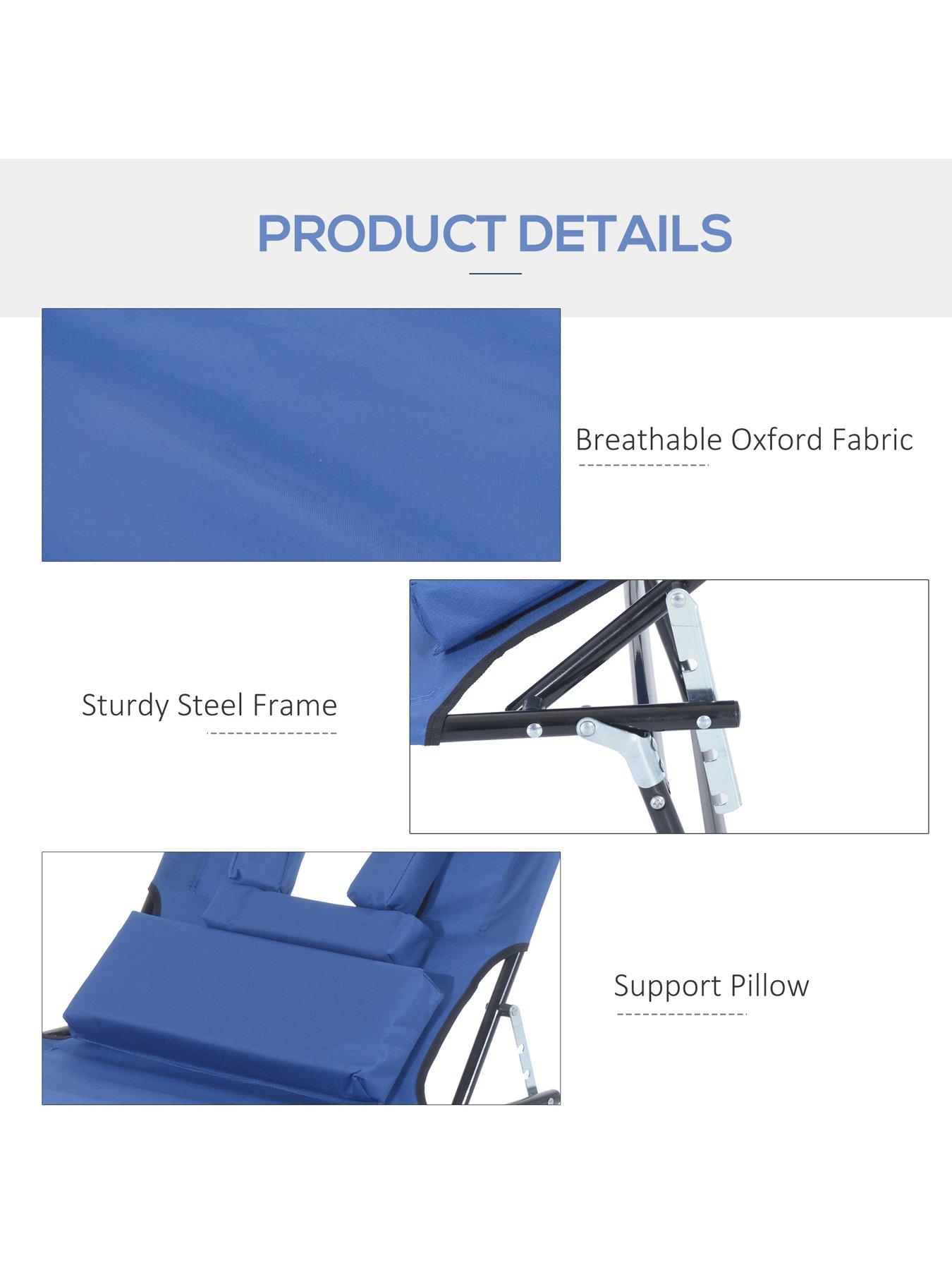 Image 6 of 6 of OutSunny Sun Lounger (Massage-Style) - Blue