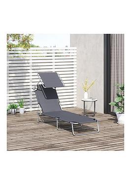 Product photograph of Outsunny Sun Lounger Built-in Visor from very.co.uk