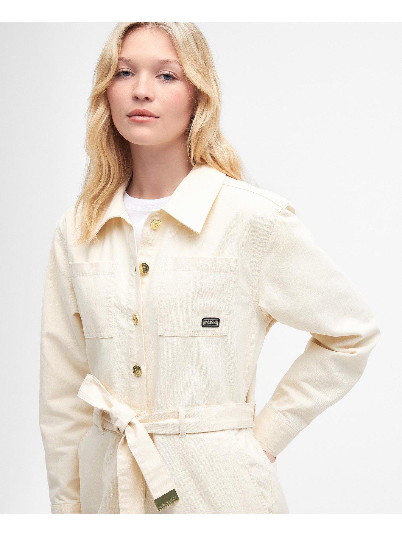 Ecru denim utility jumpsuit outlet