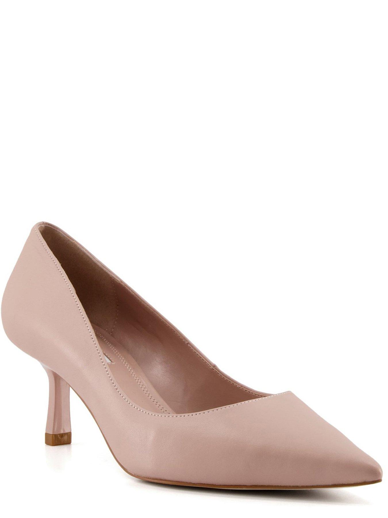 Anastasia Leather Mid Heel Court Shoes Blush