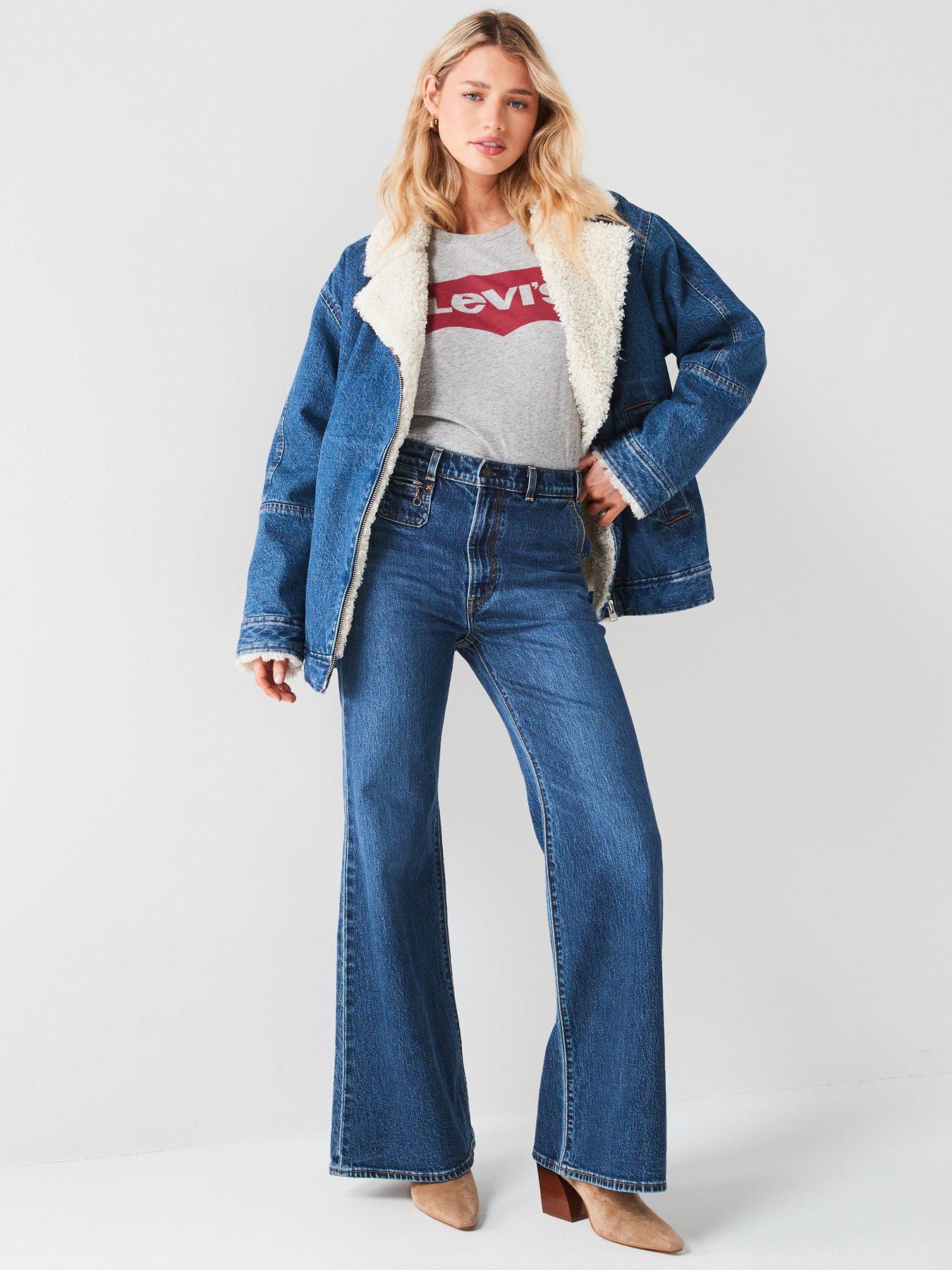Image 3 of 5 of Levi's Ribcage Bell Jeans - Moment Of The Month Blue
