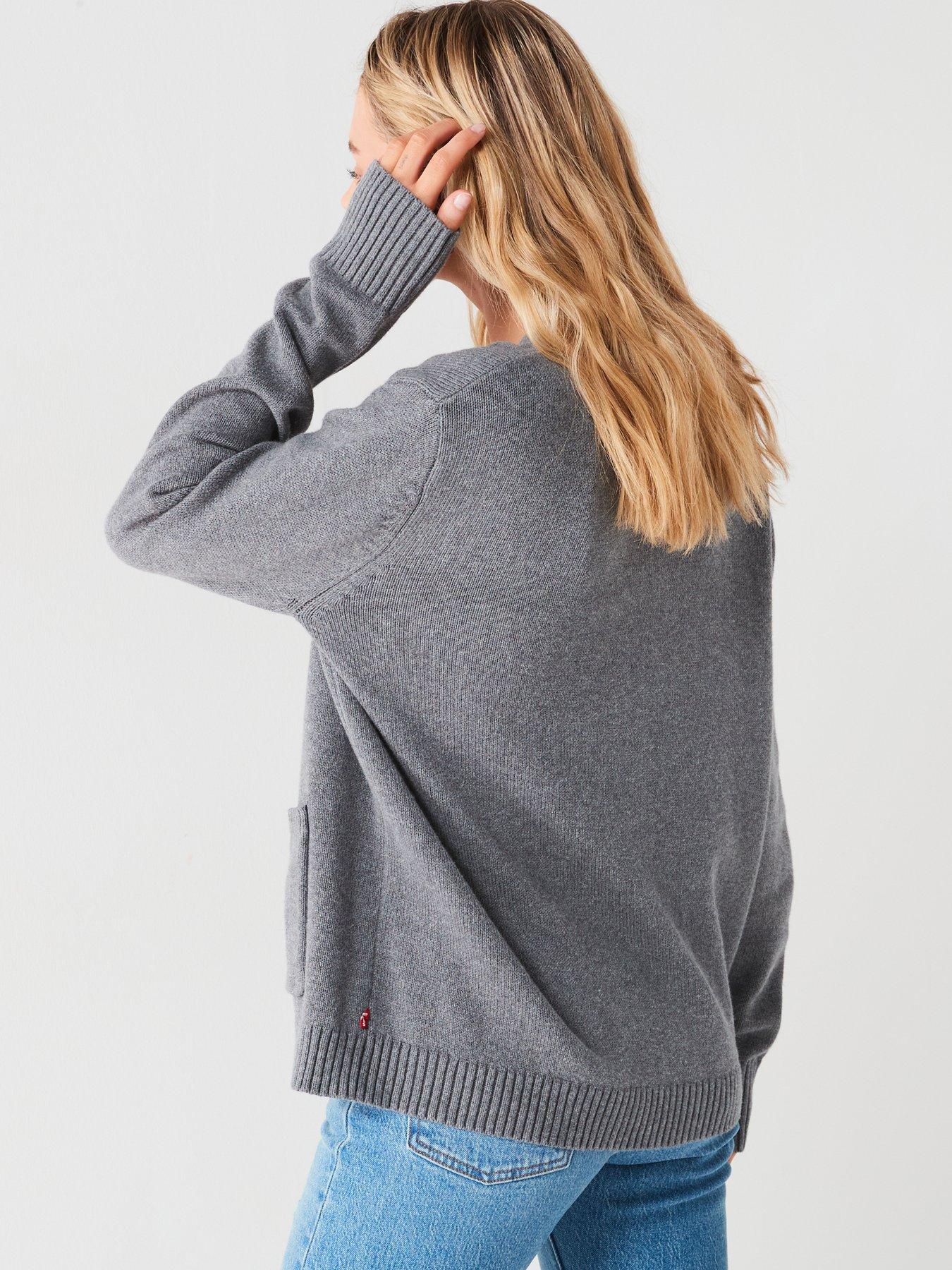 Levi s Boyfriend Pocket Cardigan Light Charcoal Heath Very