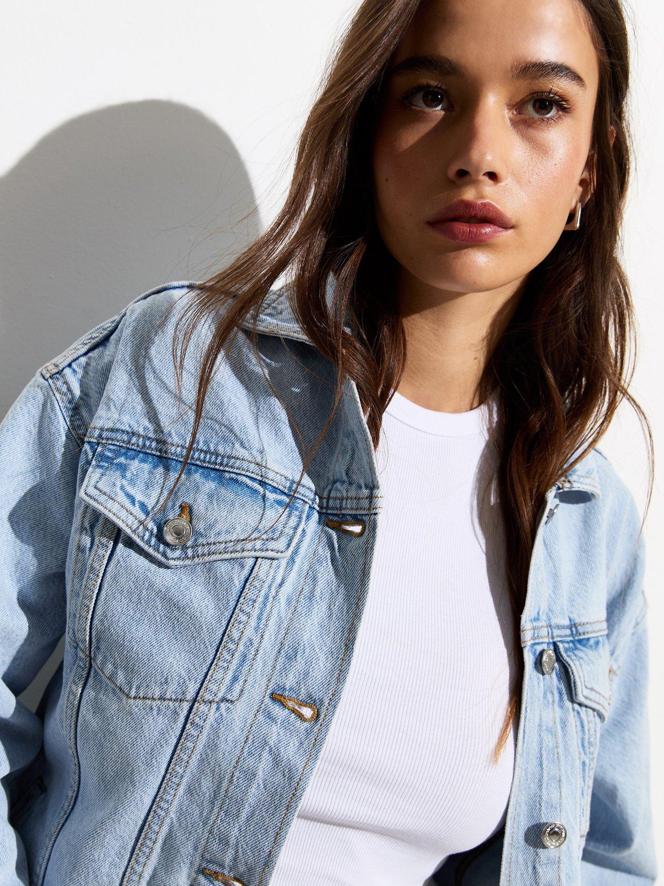 New Look Dark Blue Oversized Denim Jacket | Very.co.uk