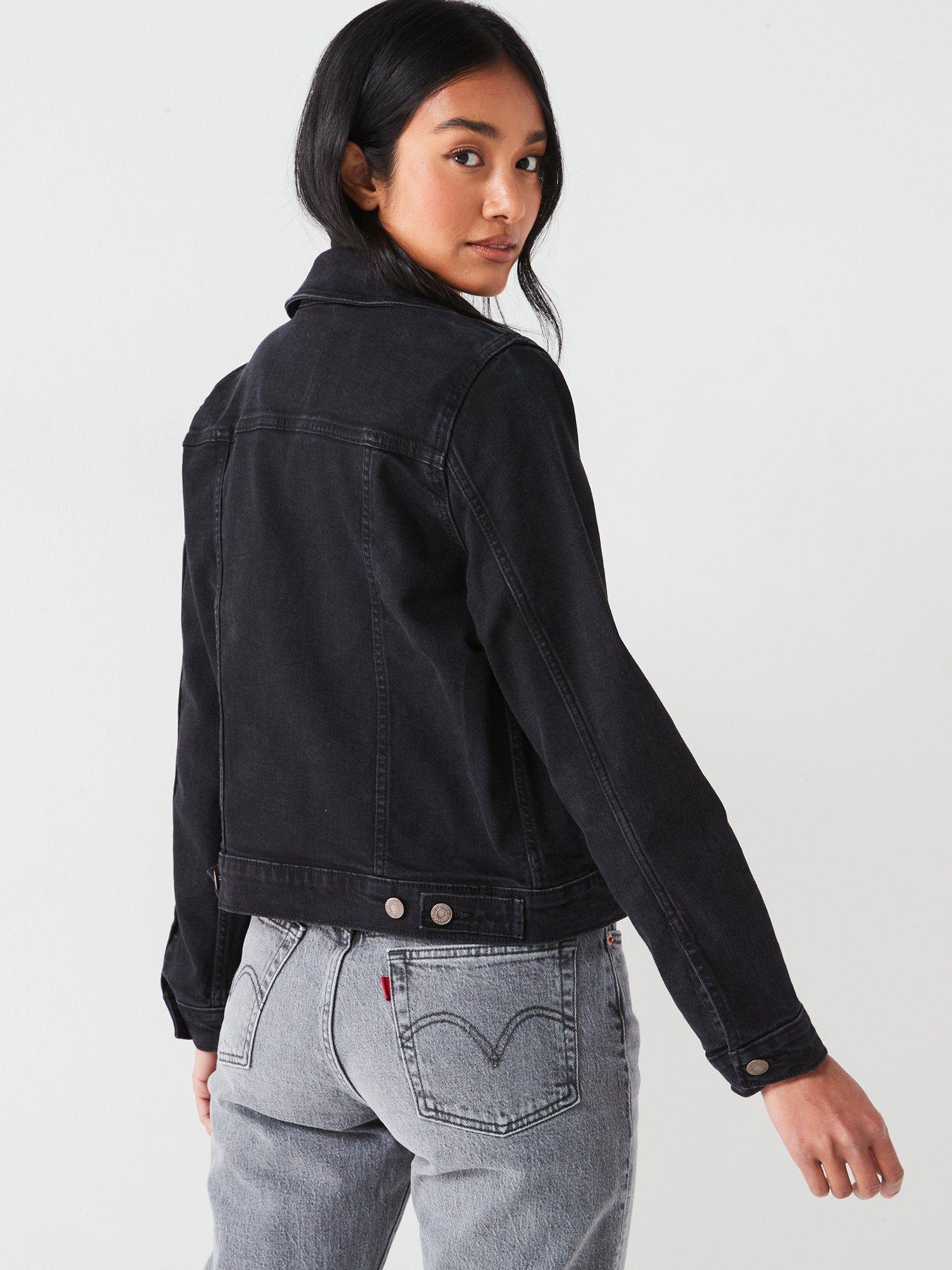 Black levis denim jacket womens on sale