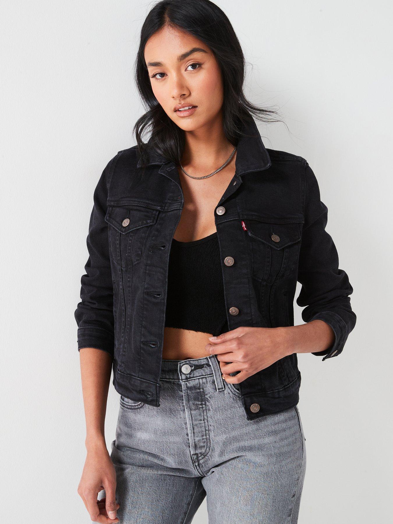 Black denim jacket cheap best sale