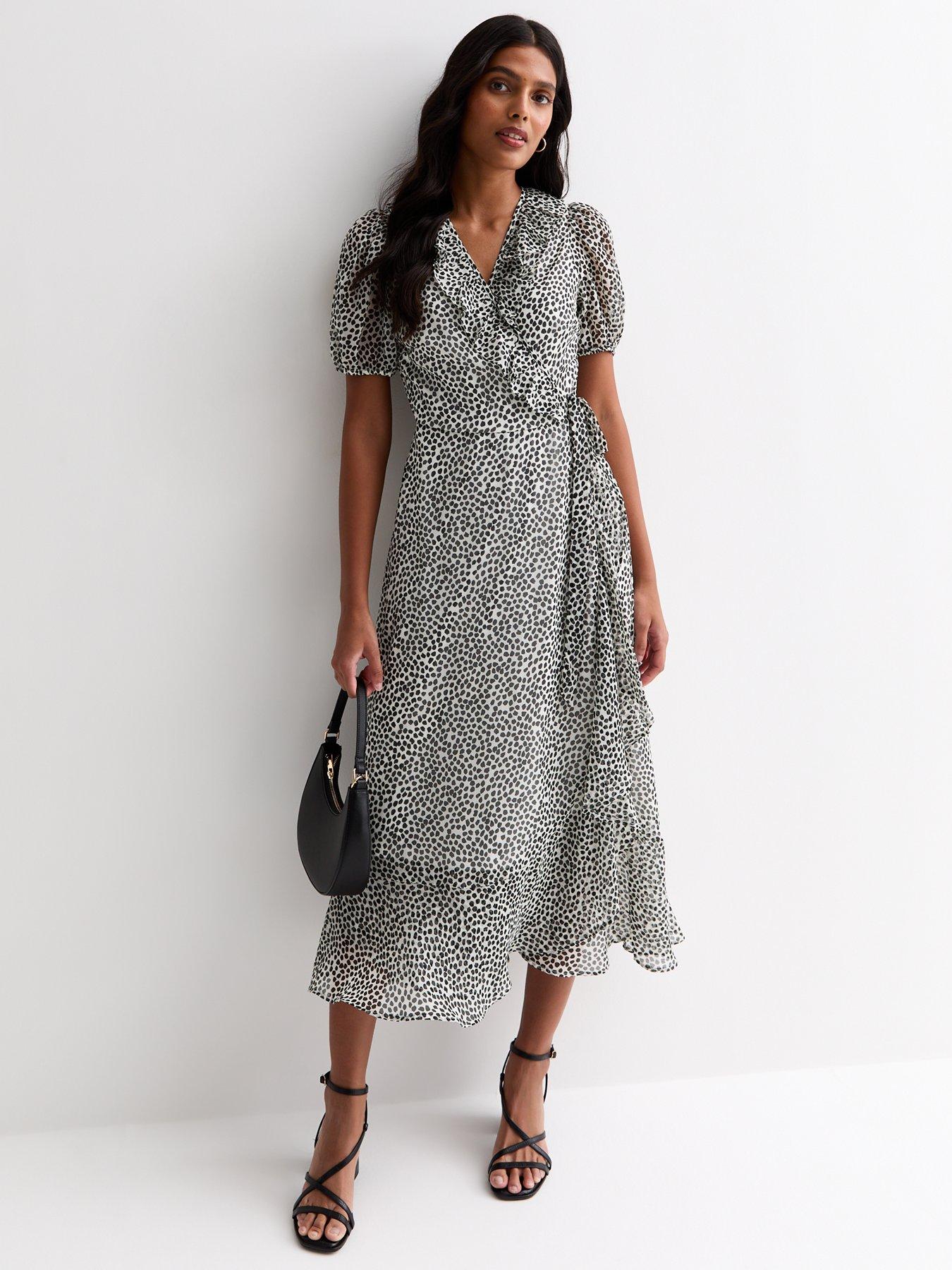 New look polka dot wrap dress best sale