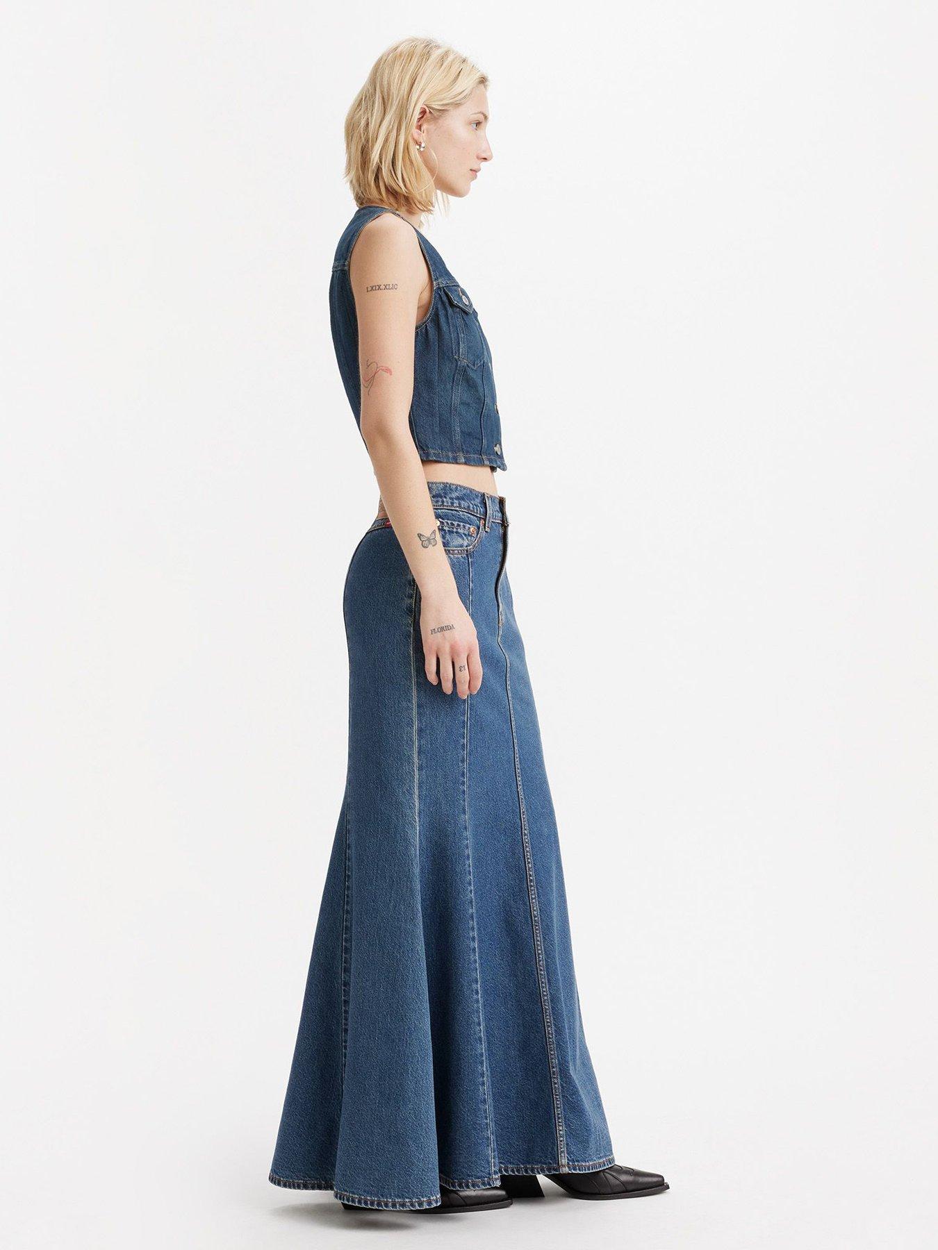 Levi's Mermaid Denim Maxi Skirt Enchantment Very