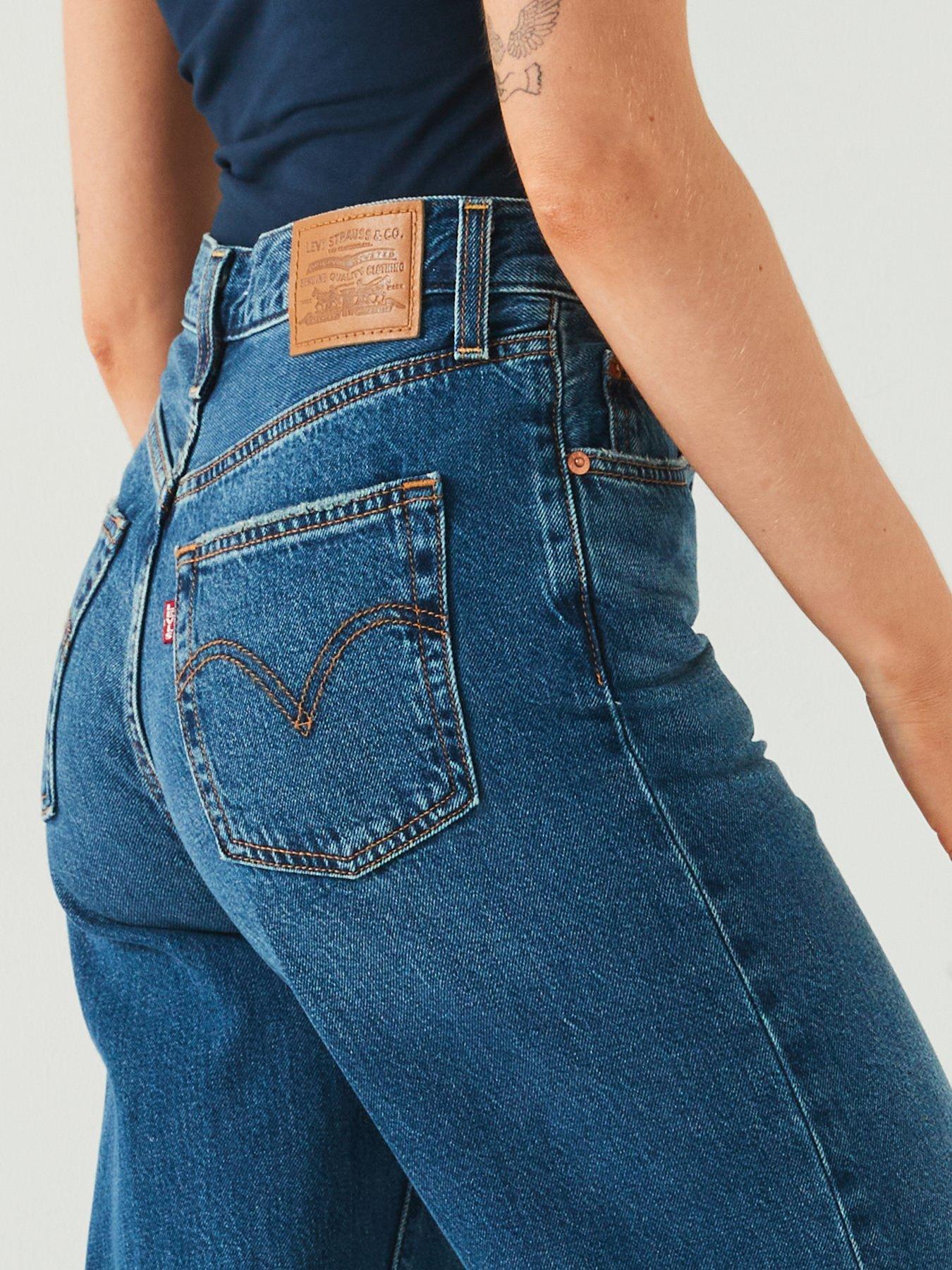 Image 4 of 5 of Levi's Ribcage Wide Leg Jeans - Polar Perimiter Blue