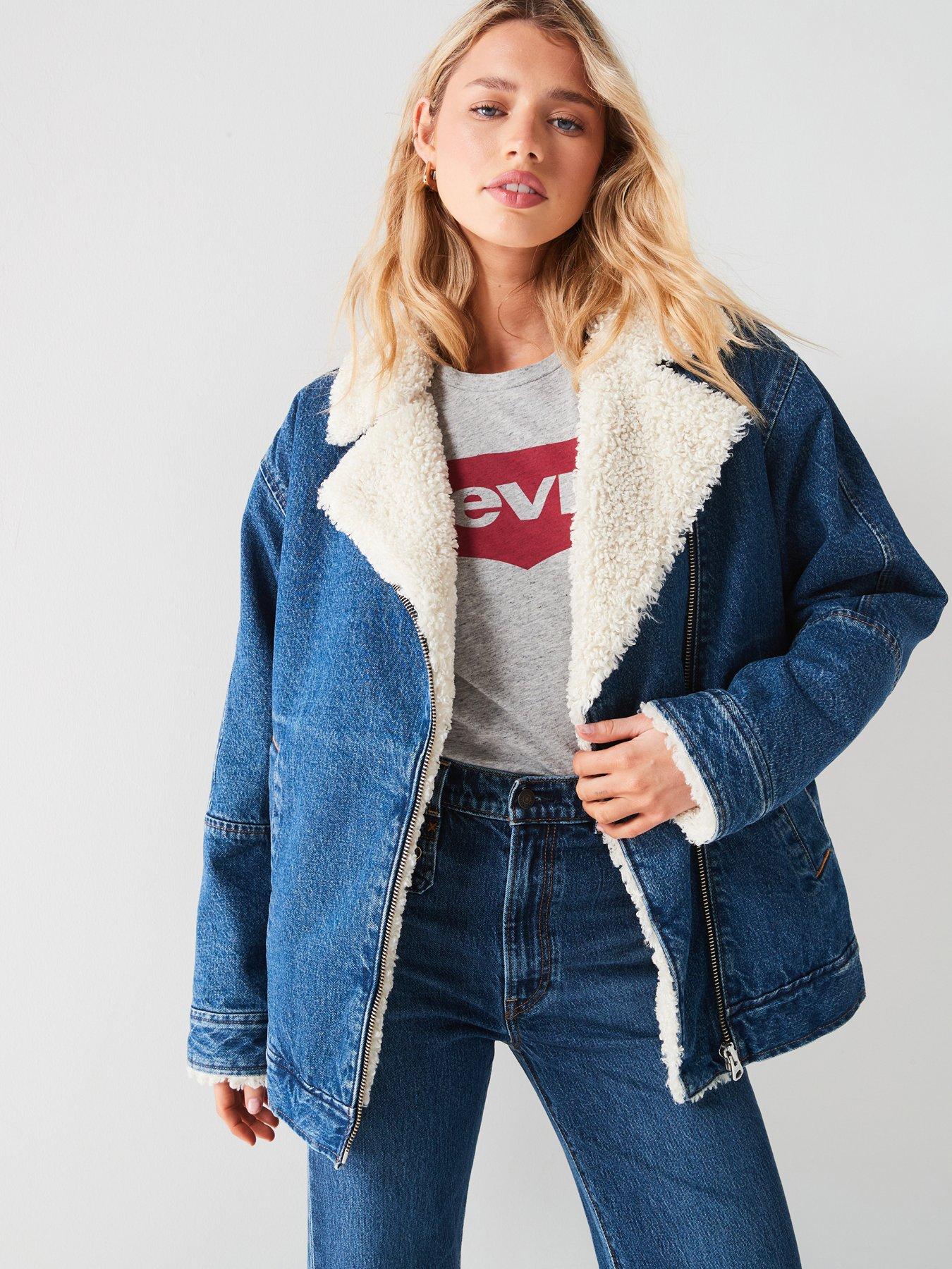 undefined Sherpa Flight Denim Jacket - In The Air