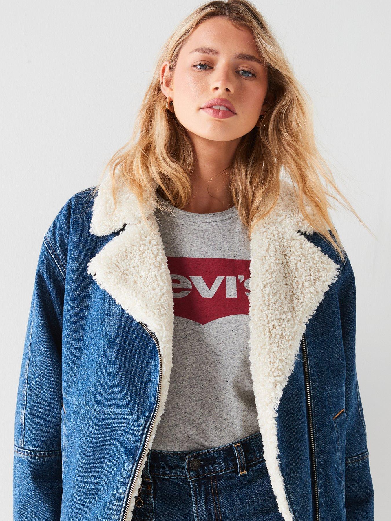 Sherpa Flight Denim Jacket In The Air